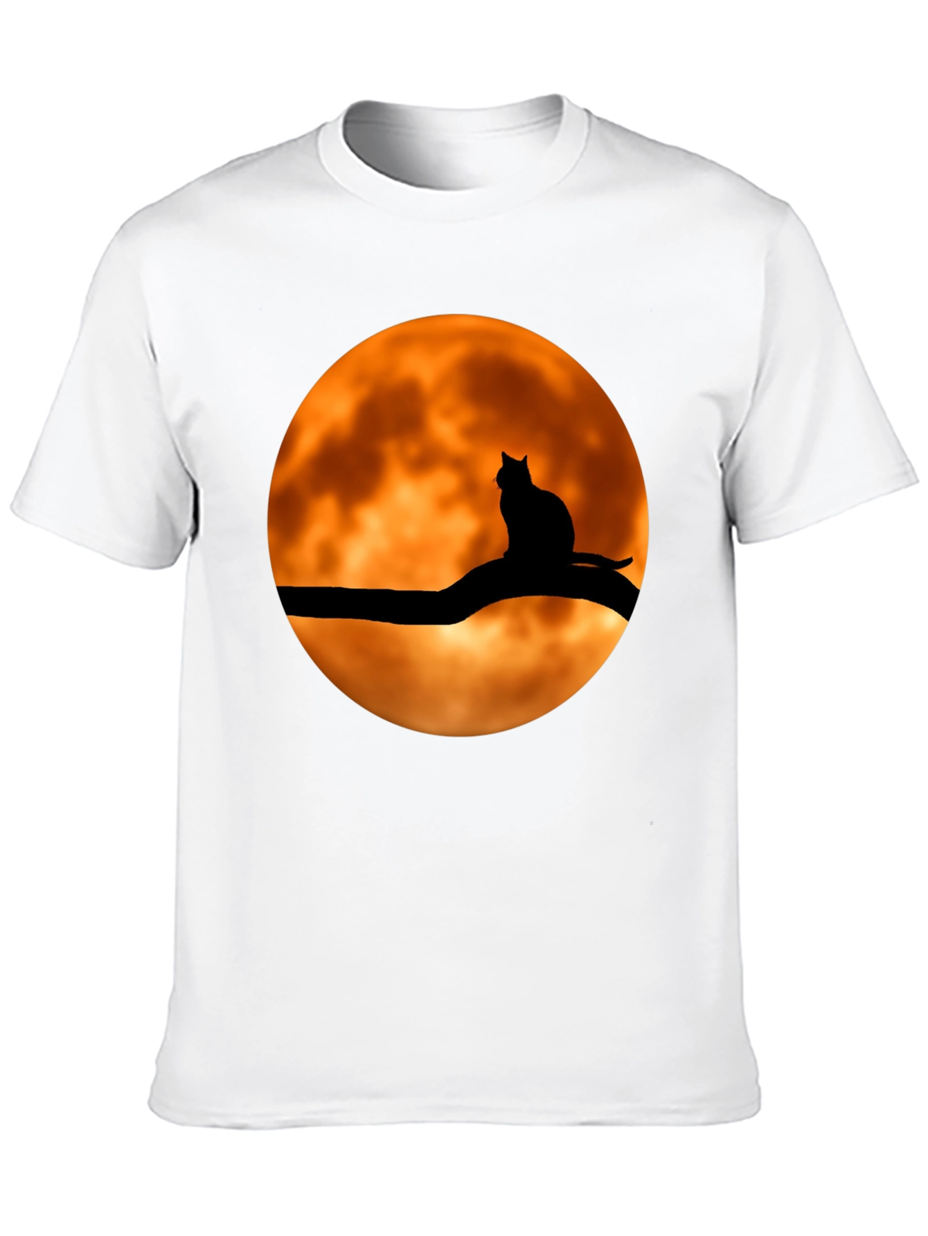 Spooky Cat on Moon Graphic Tee