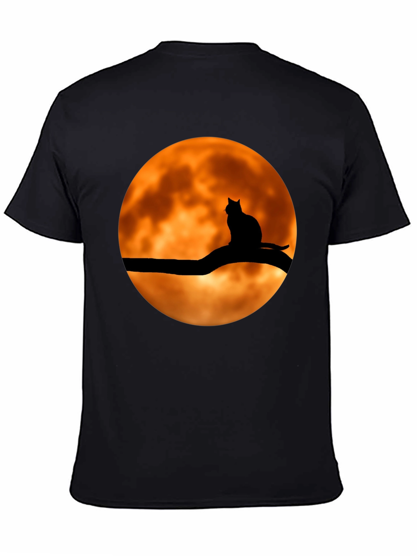 Spooky Cat on Moon Graphic Tee