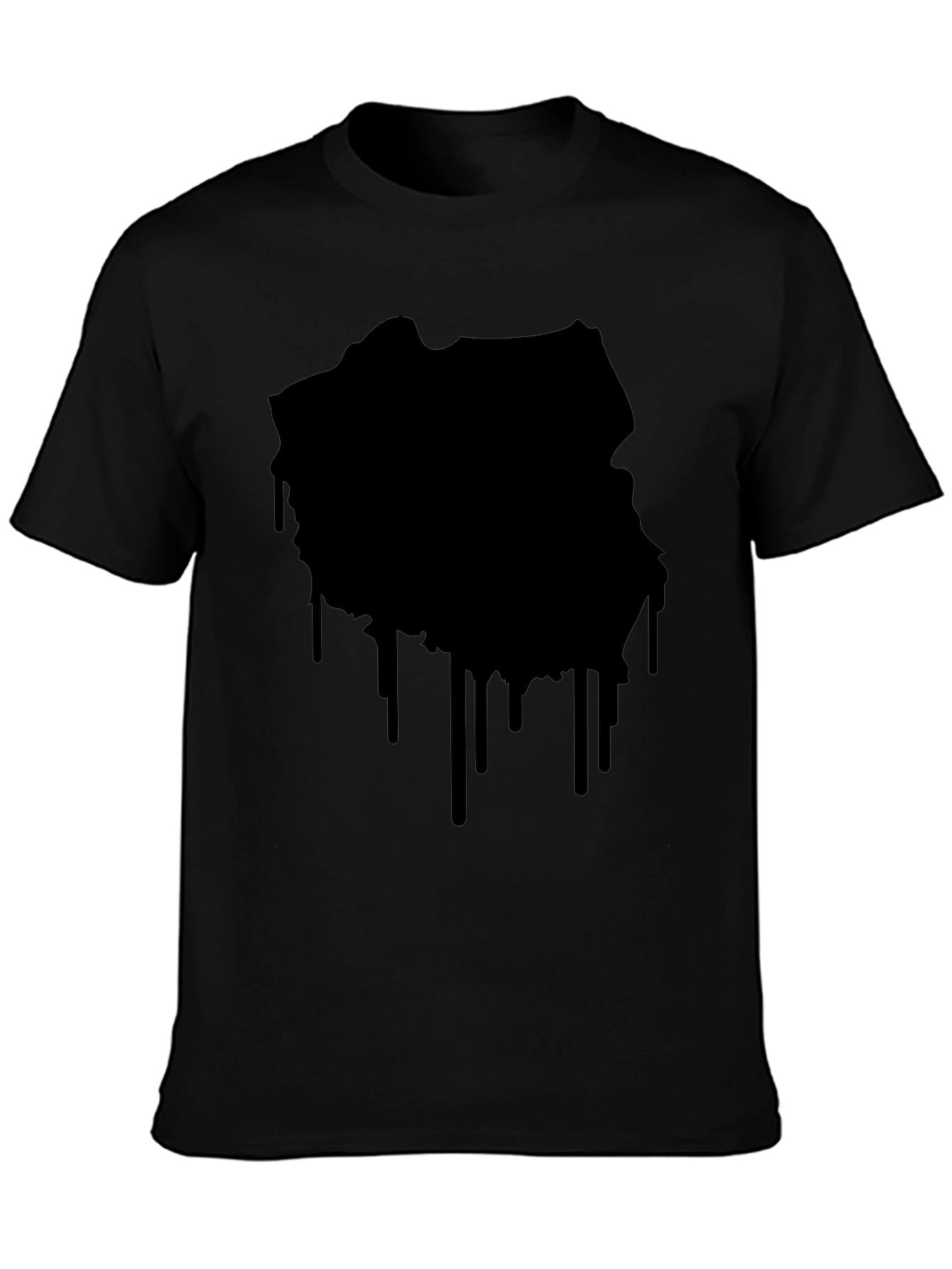 Black Drip Map Graphic Tee - Stylish Mens T-Shirt