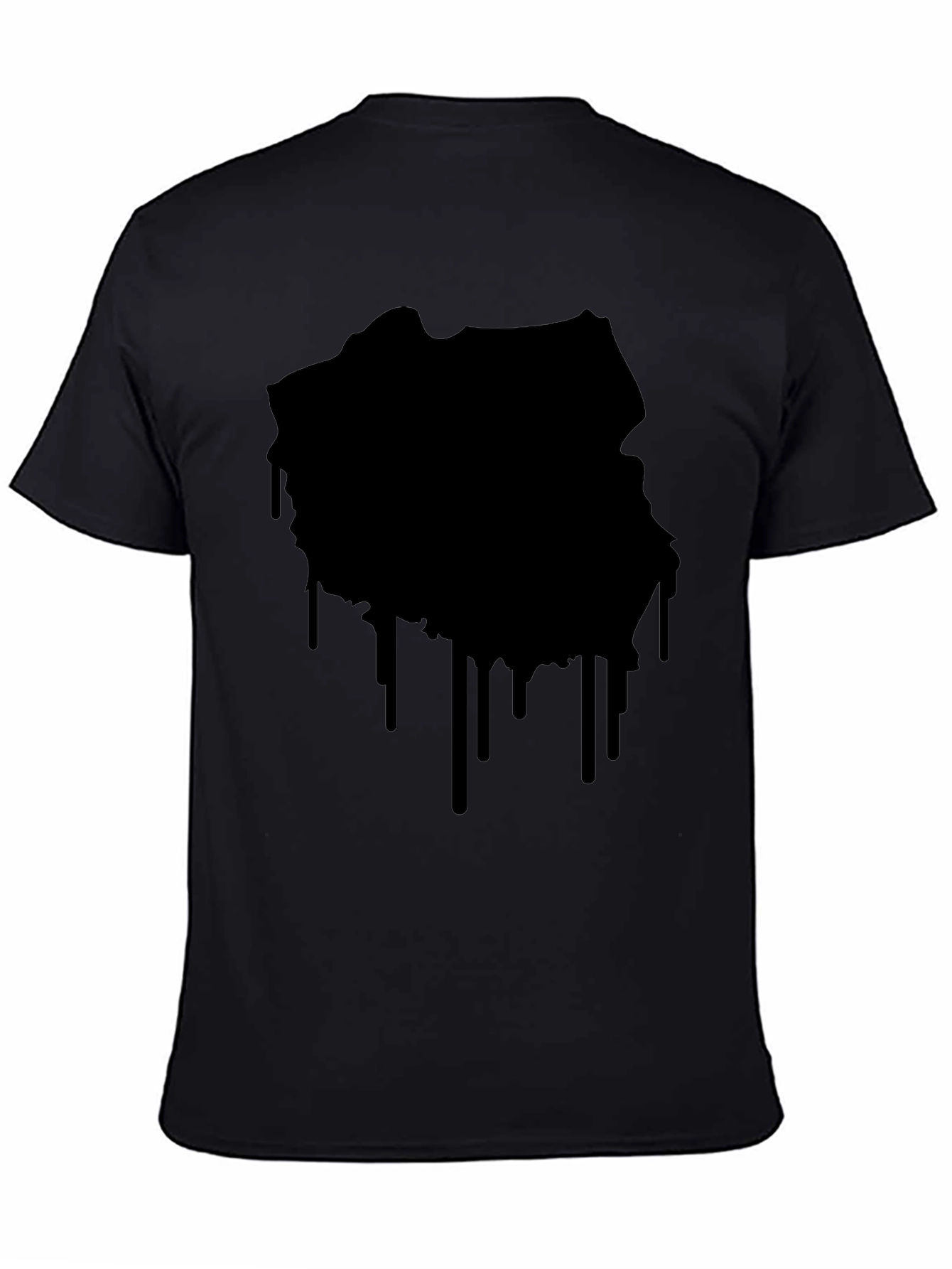 Black Drip Map Graphic Tee - Stylish Mens T-Shirt