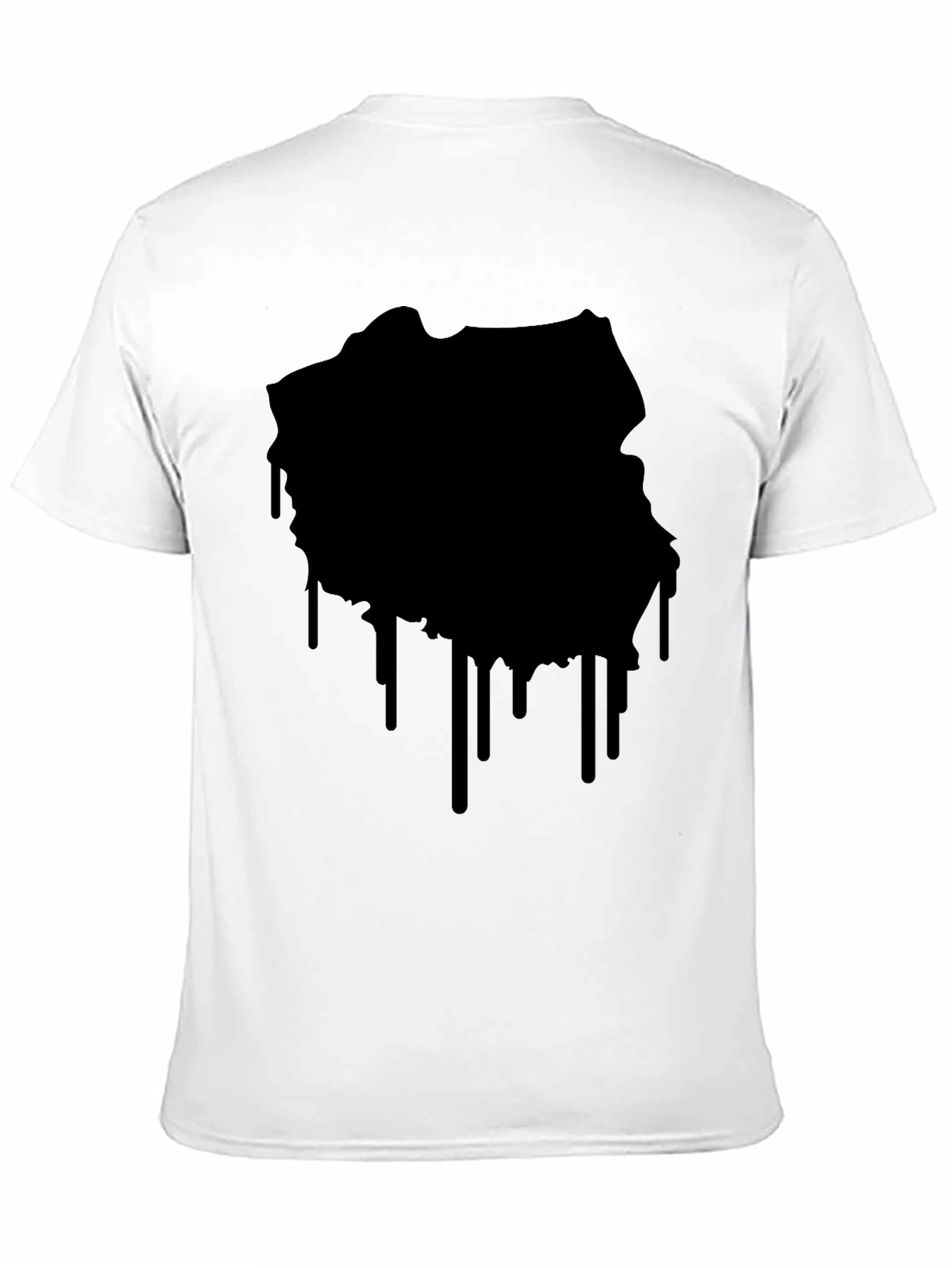 Black Drip Map Graphic Tee - Stylish Mens T-Shirt