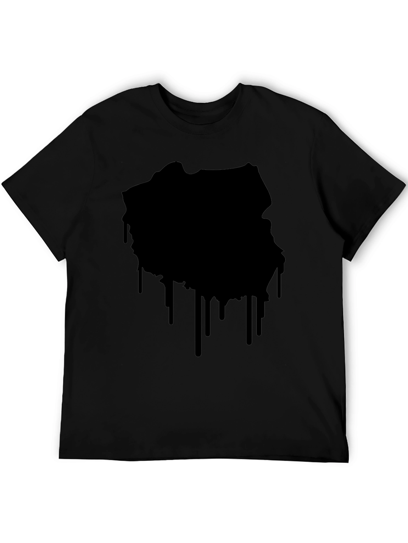 Black Drip Map Graphic Tee - Stylish Mens T-Shirt