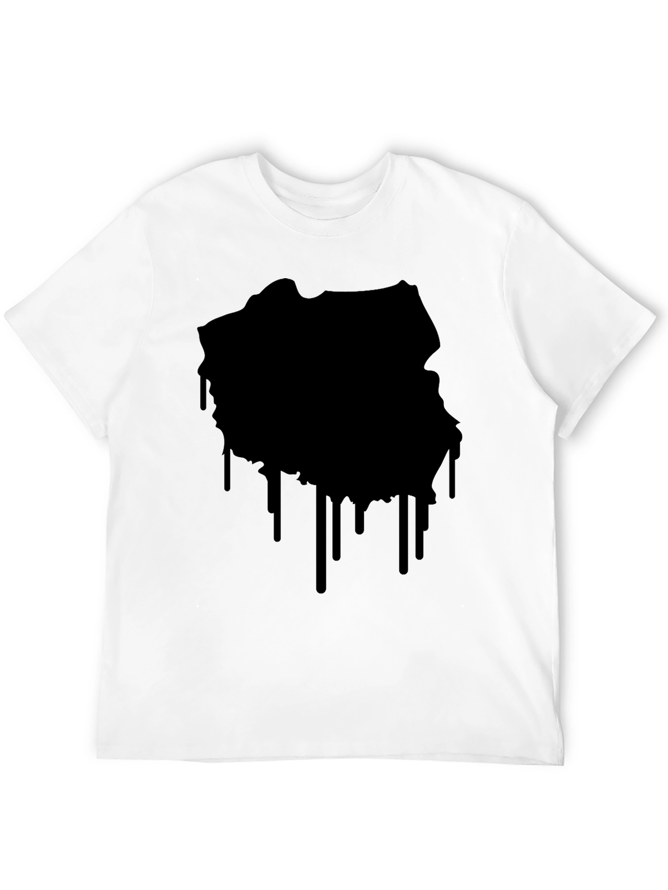 Black Drip Map Graphic Tee - Stylish Mens T-Shirt