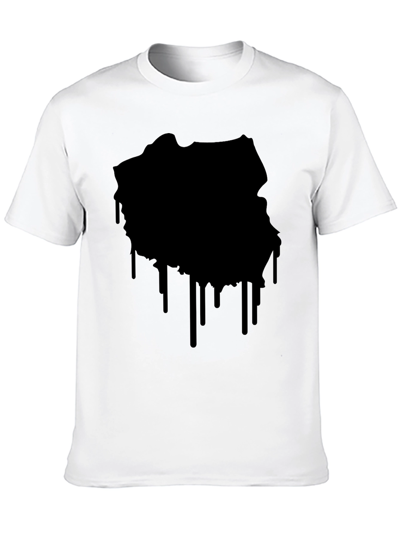 Black Drip Map Graphic Tee - Stylish Mens T-Shirt