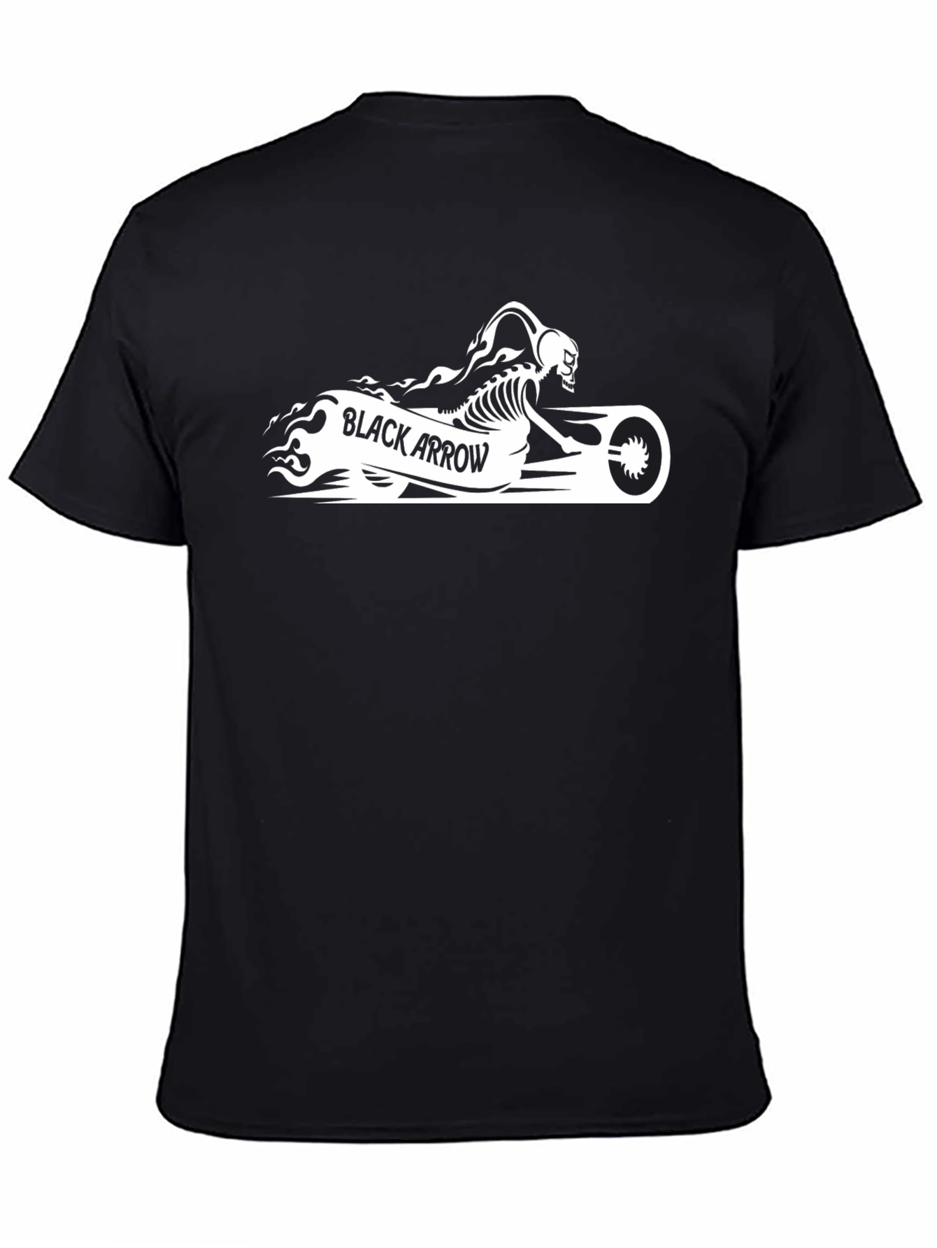 Black Arrow Skeleton Biker Graphic T-Shirt