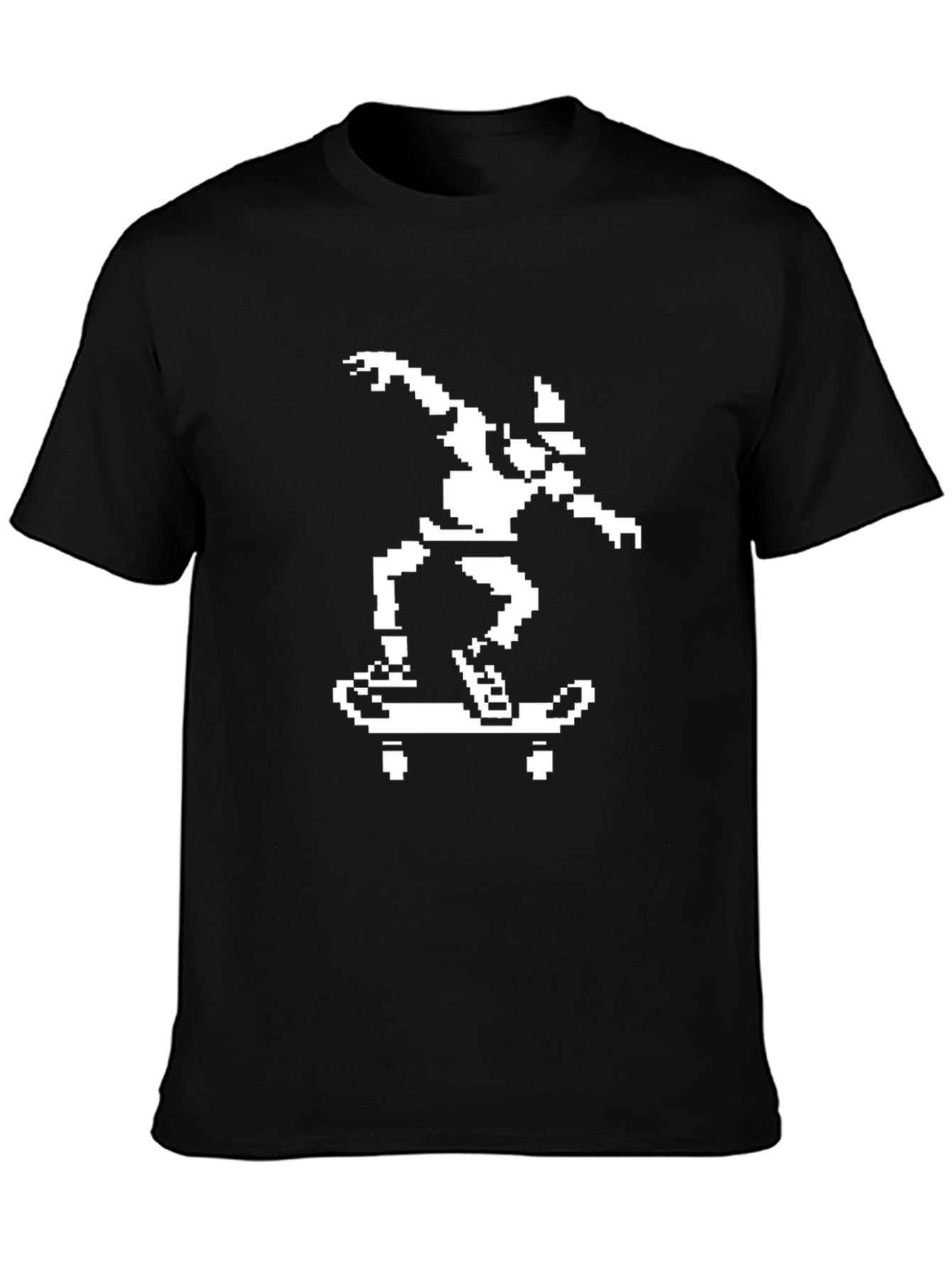 Pixel Skateboarder Black T-Shirt