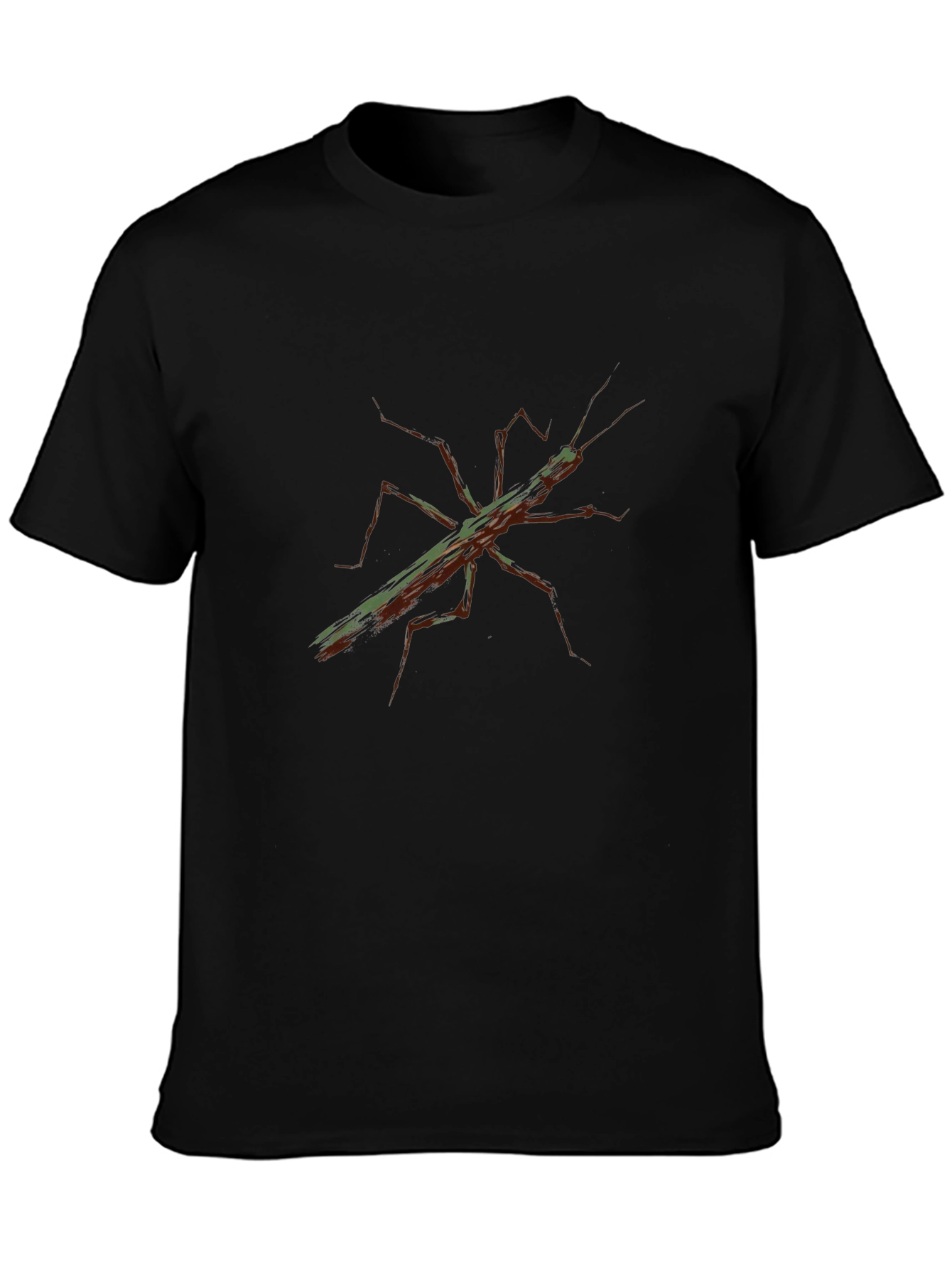 Stick Bug Graphic Tee - Nature Insect Black T-Shirt
