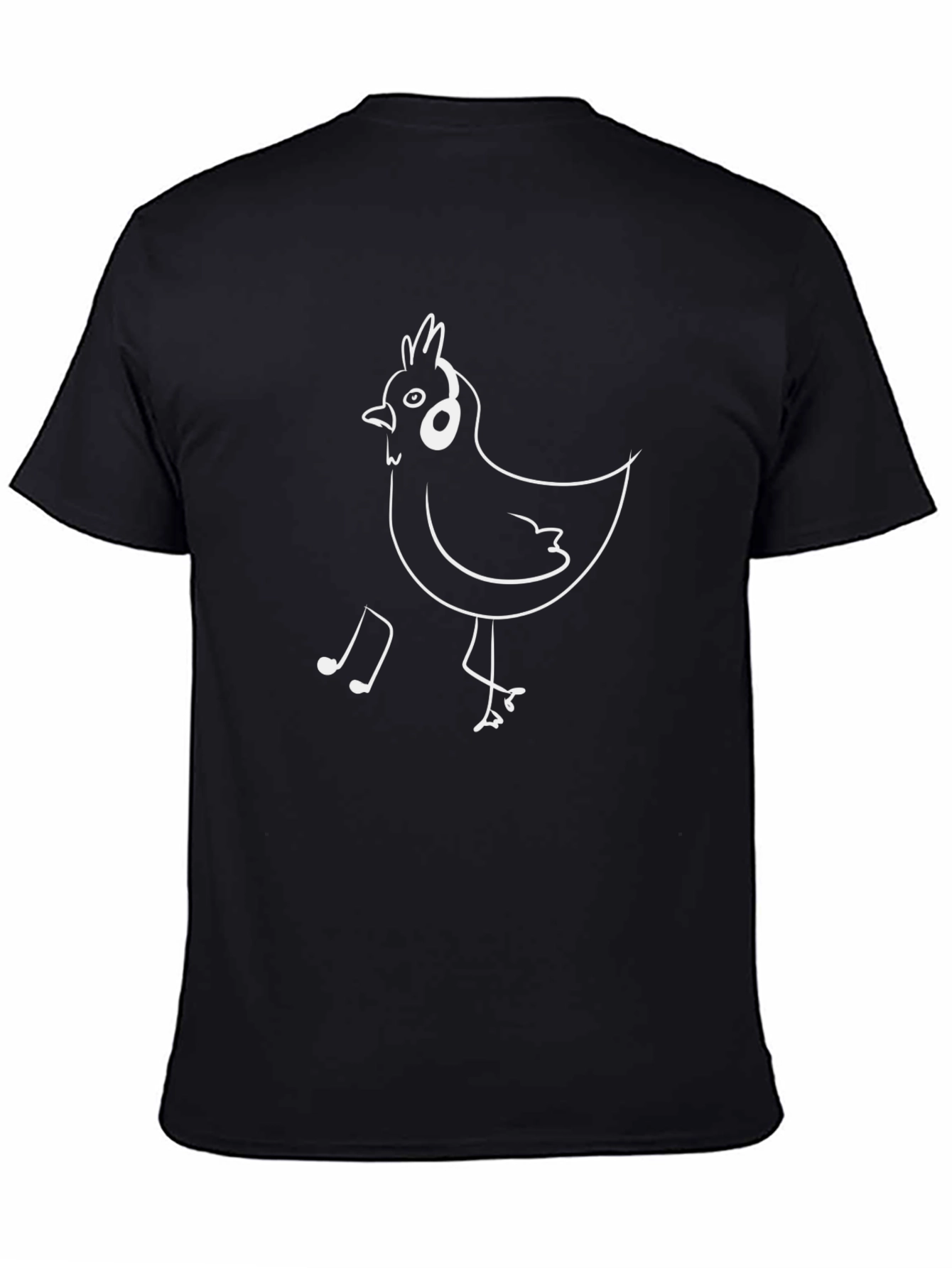Funny Chicken DJ Black T-Shirt