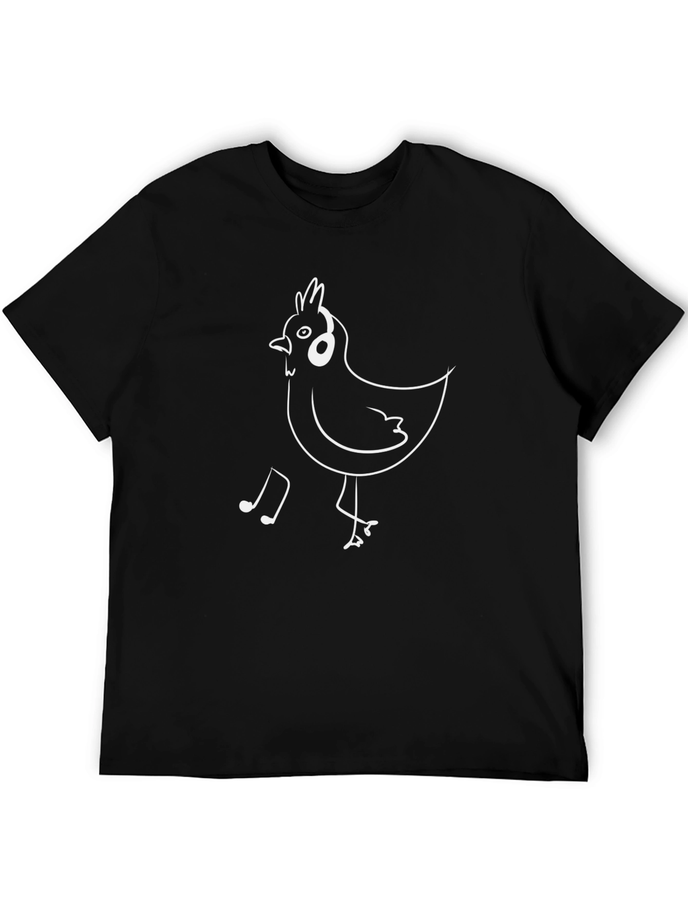 Funny Chicken DJ Black T-Shirt