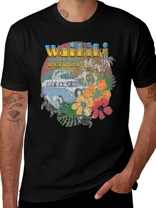 Vintage Waikiki Oahu Hawaii Graphic Tee