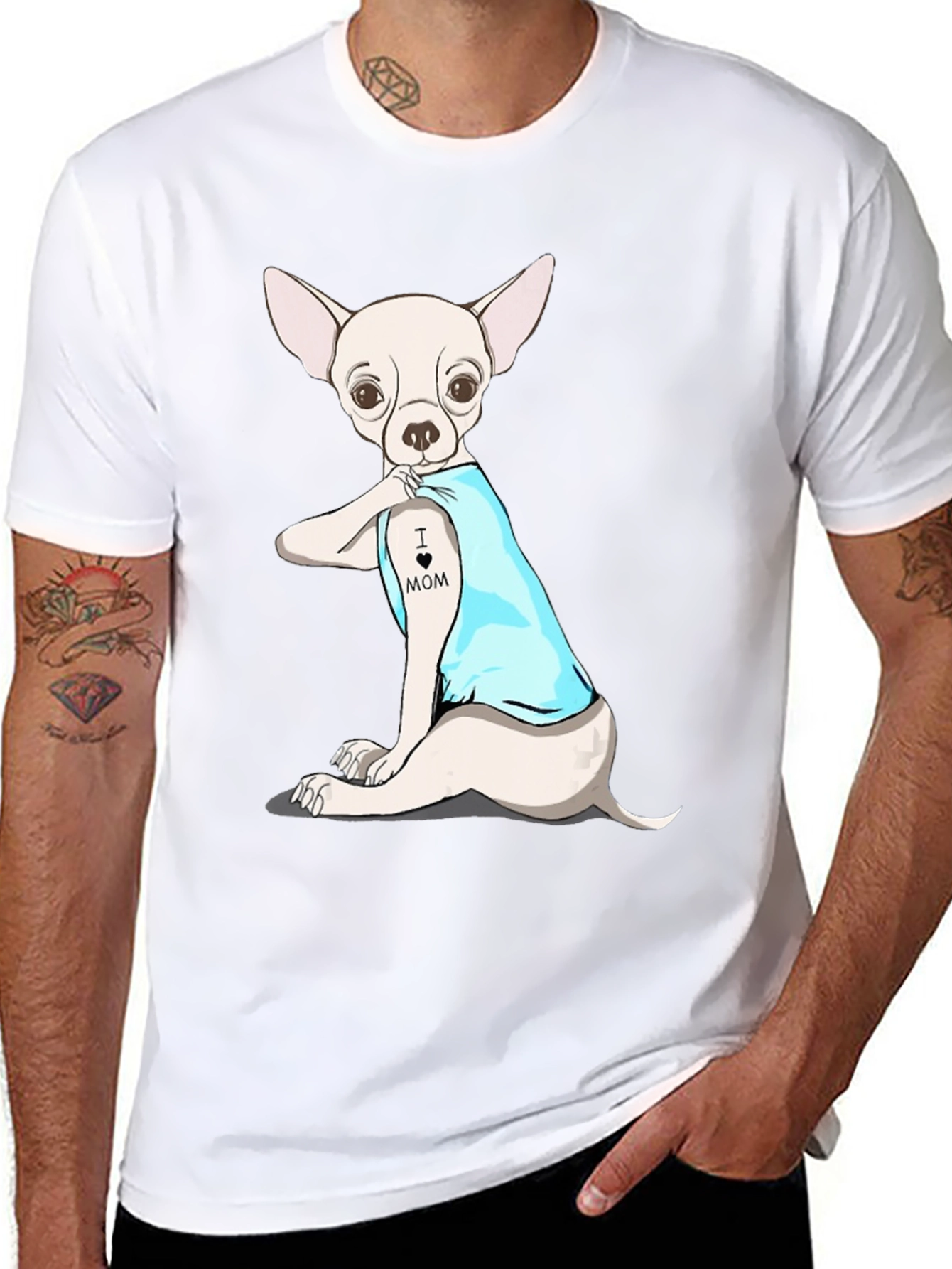 Dog Mom Tattoo T-Shirt Funny Puppy Shirt