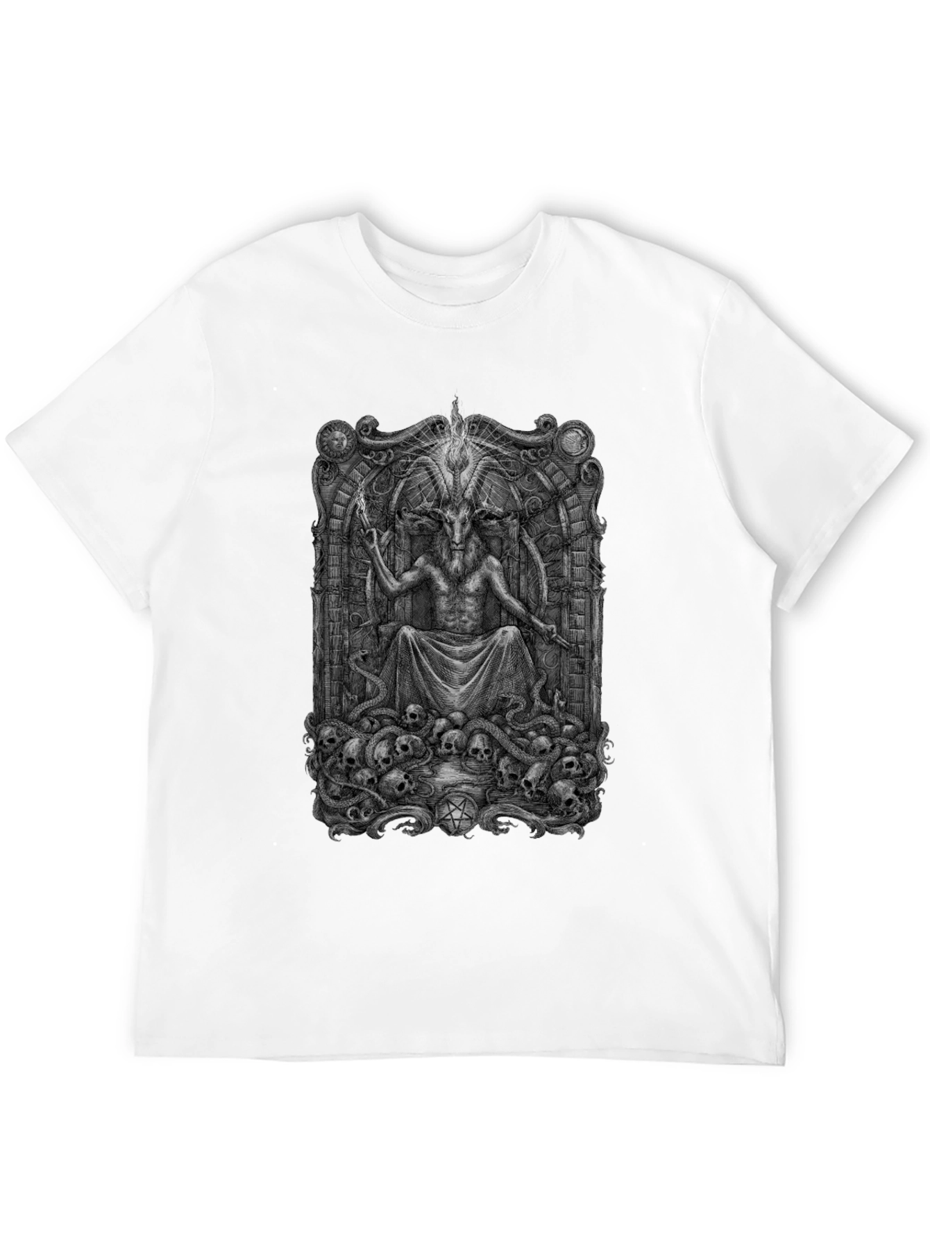 Baphomet Throne Graphic T-Shirt - Occult Style