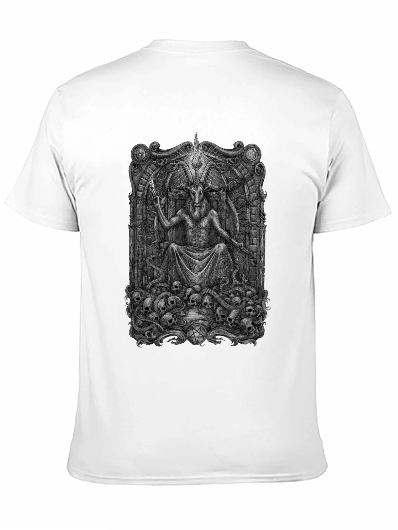 Baphomet Throne Graphic T-Shirt - Occult Style
