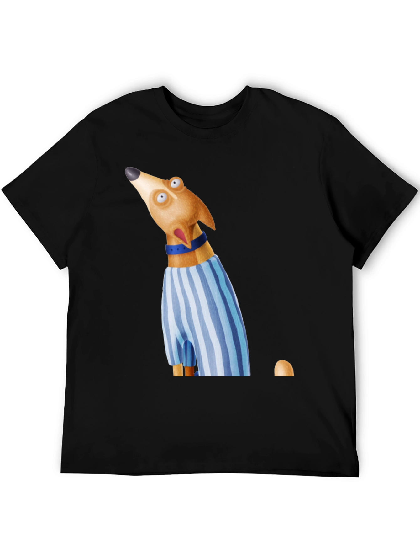 Dog Cartoon Graphic Print Crew Neck T-Shirt