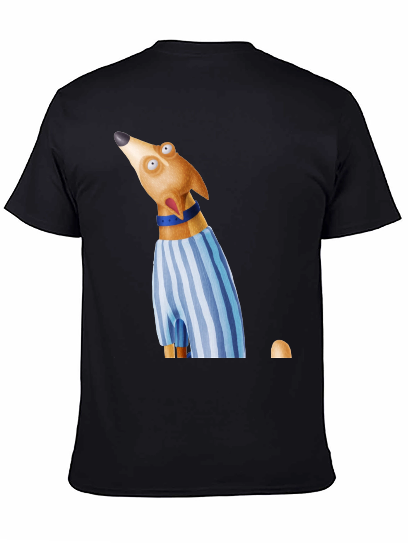 Dog Cartoon Graphic Print Crew Neck T-Shirt