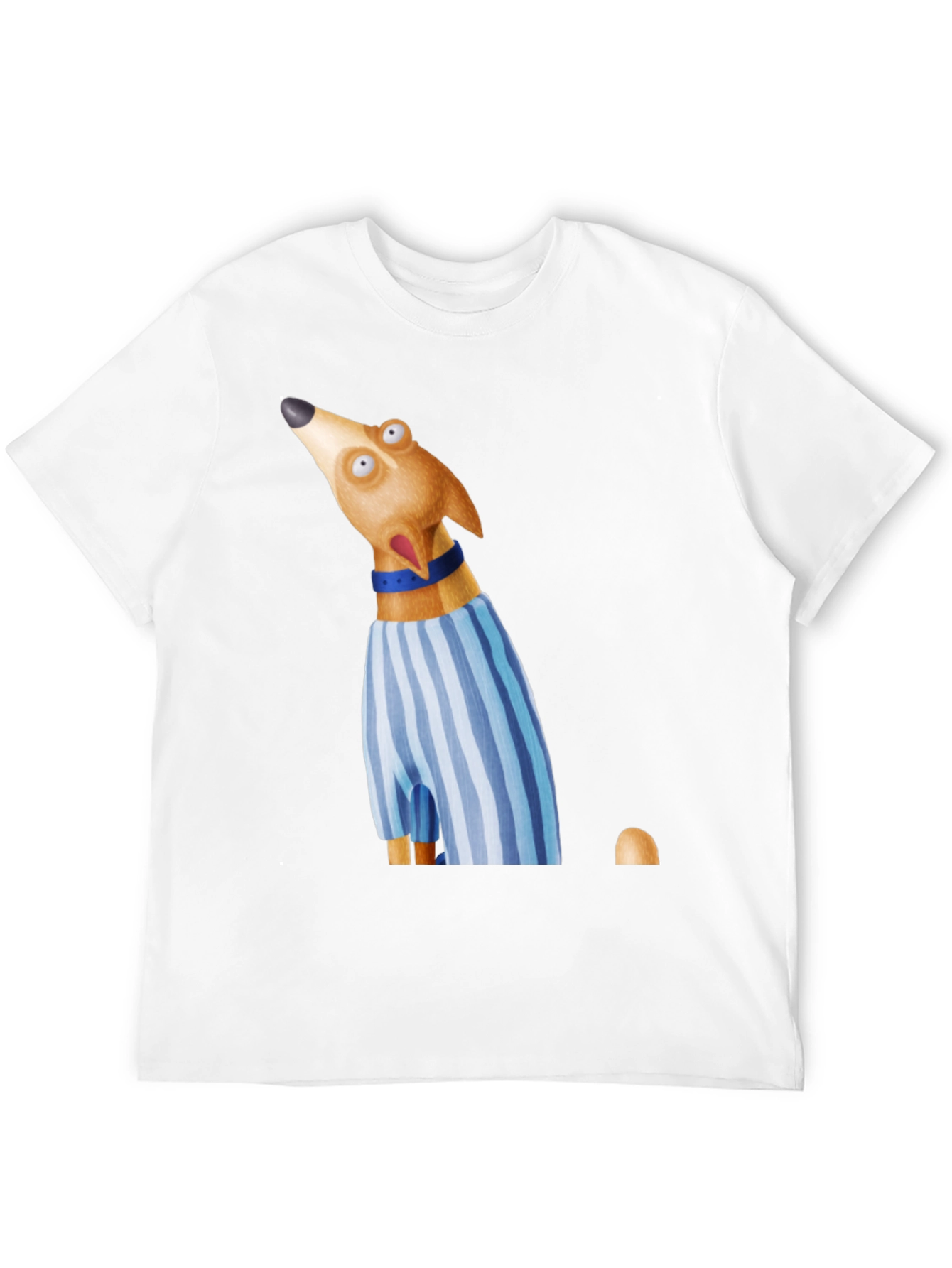 Dog Cartoon Graphic Print Crew Neck T-Shirt