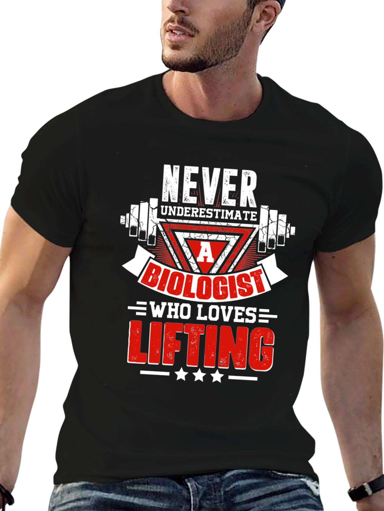 Biologist Who Loves Lifting Black T-Shirt