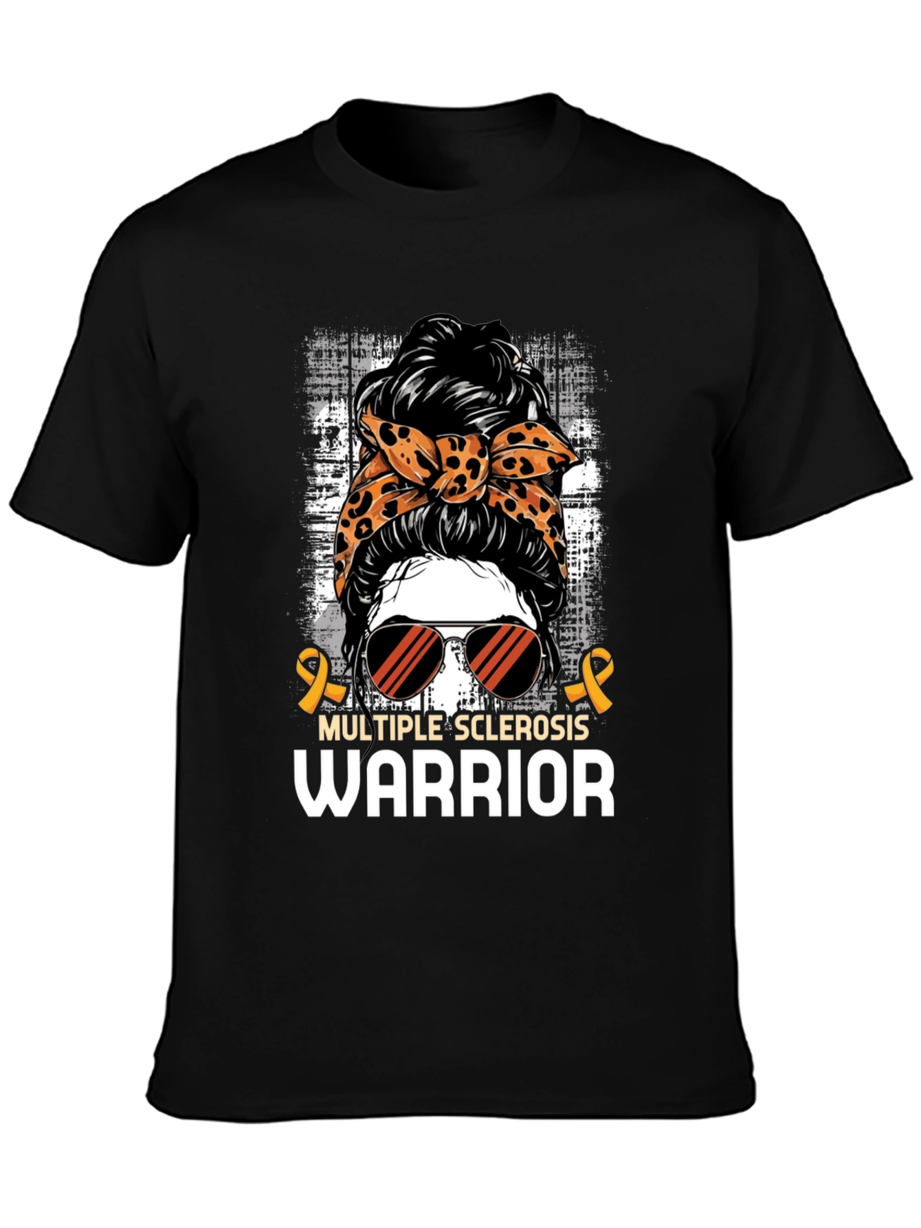 Multiple Sclerosis Warrior Messy Bun T-Shirt
