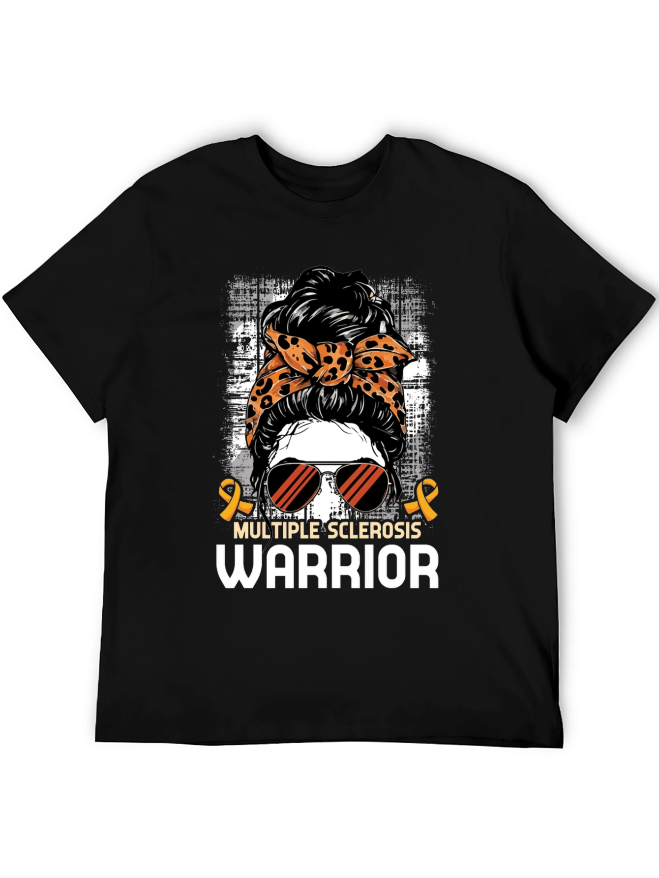 Multiple Sclerosis Warrior Messy Bun T-Shirt
