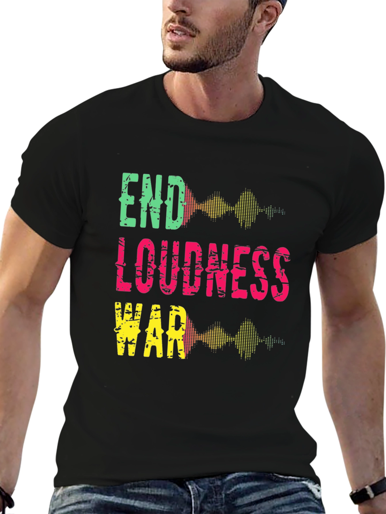 End Loudness War Graphic Tee - Black Cotton T-Shirt