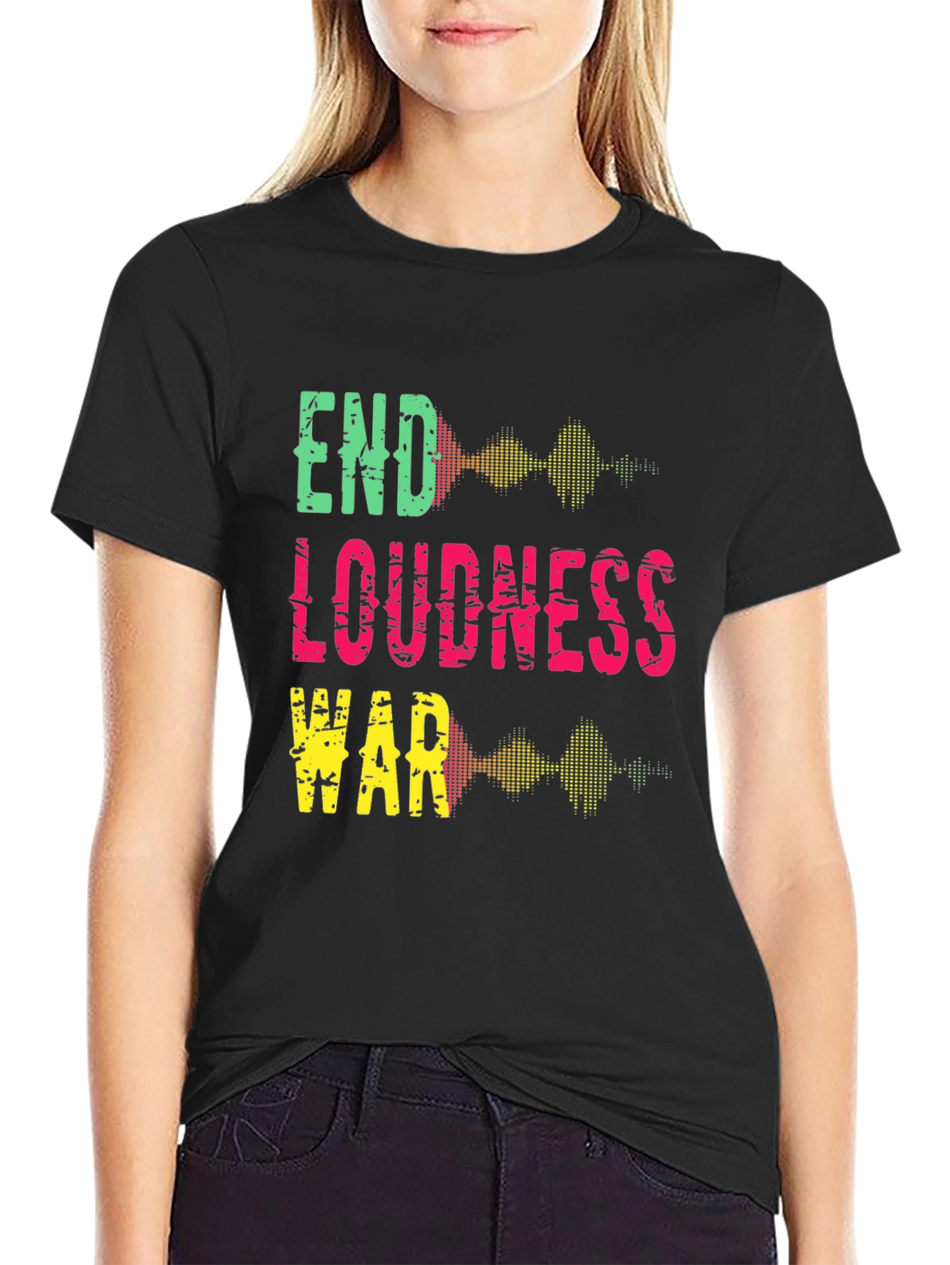 End Loudness War Graphic Tee - Black Cotton T-Shirt