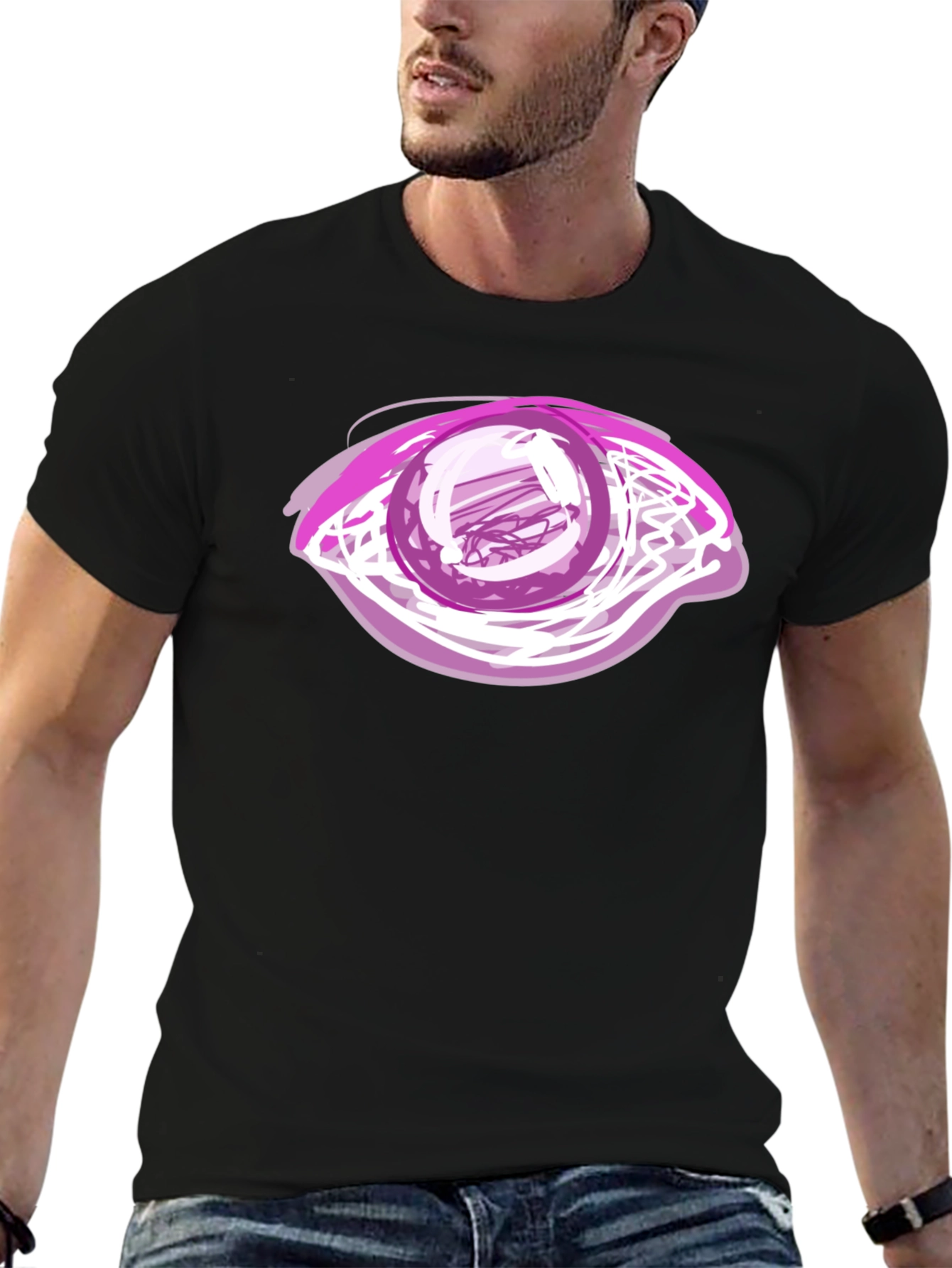 Eye Graphic Black T-Shirt - Bold Artistic Design