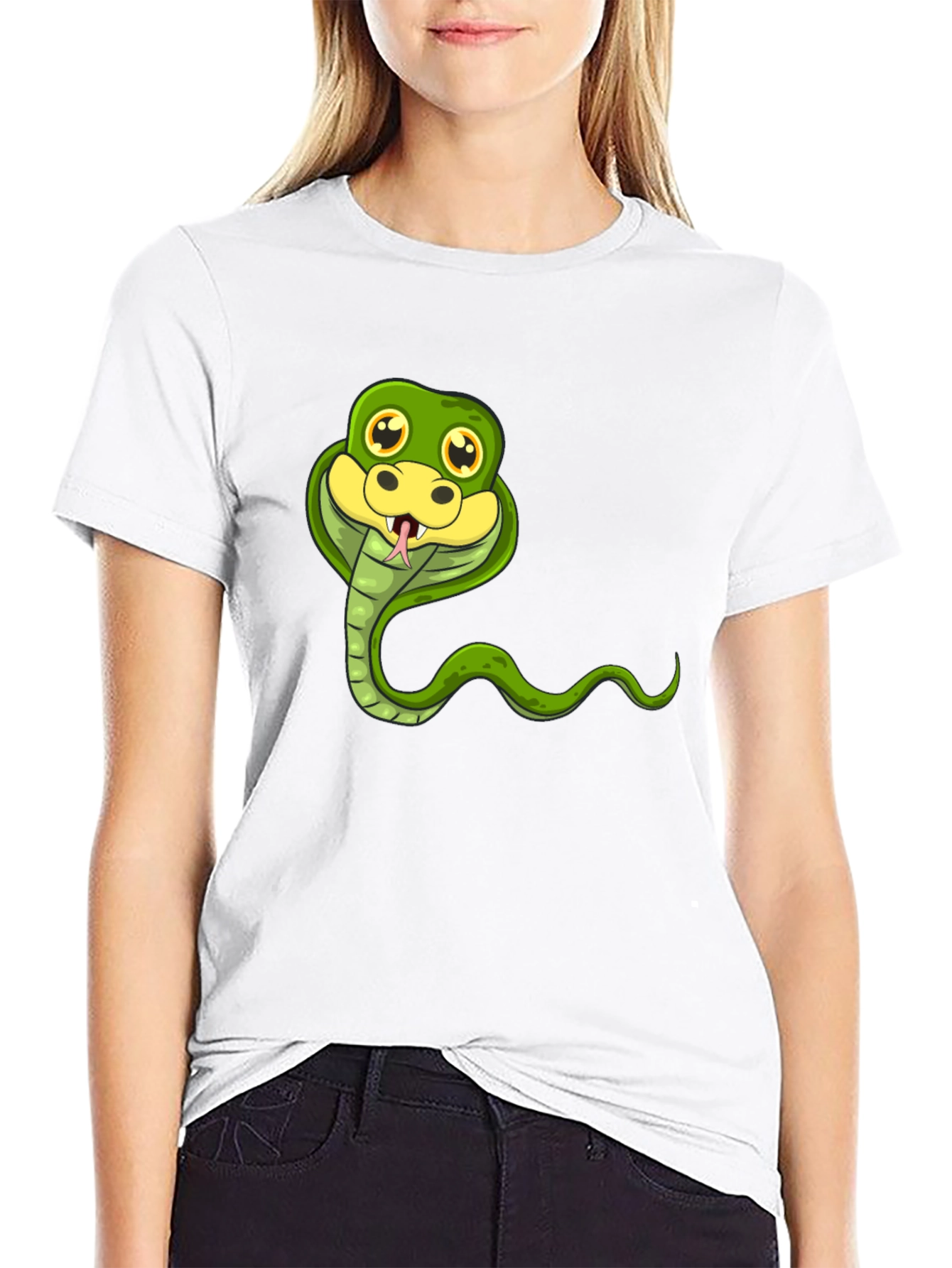 Cobra Cartoon Graphic Tee - Fun Animal Print