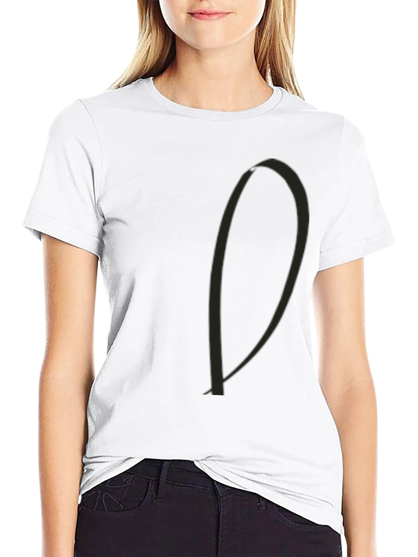 Minimalist Black Cotton Blend T-Shirt Casual Wear