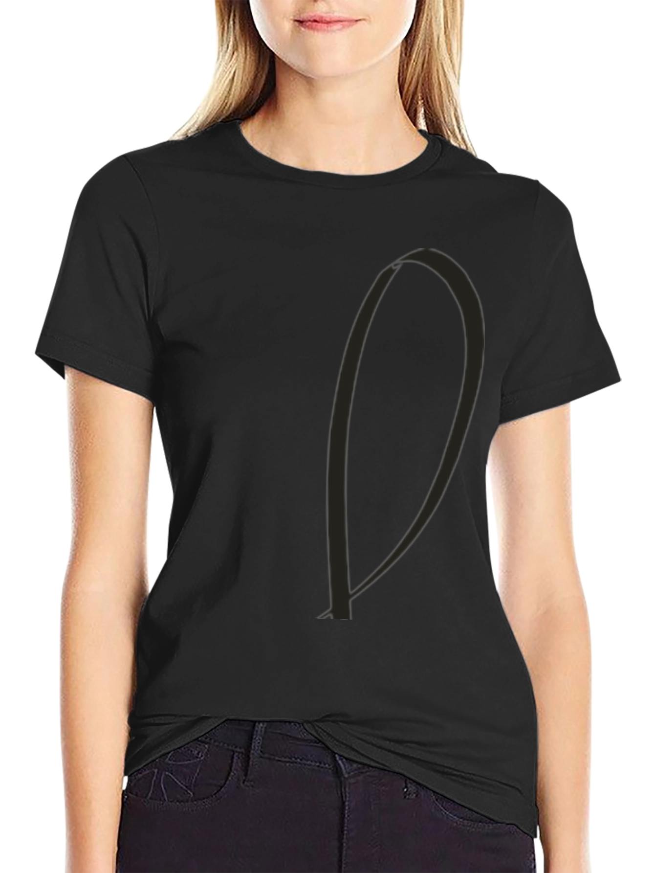 Minimalist Black Cotton Blend T-Shirt Casual Wear
