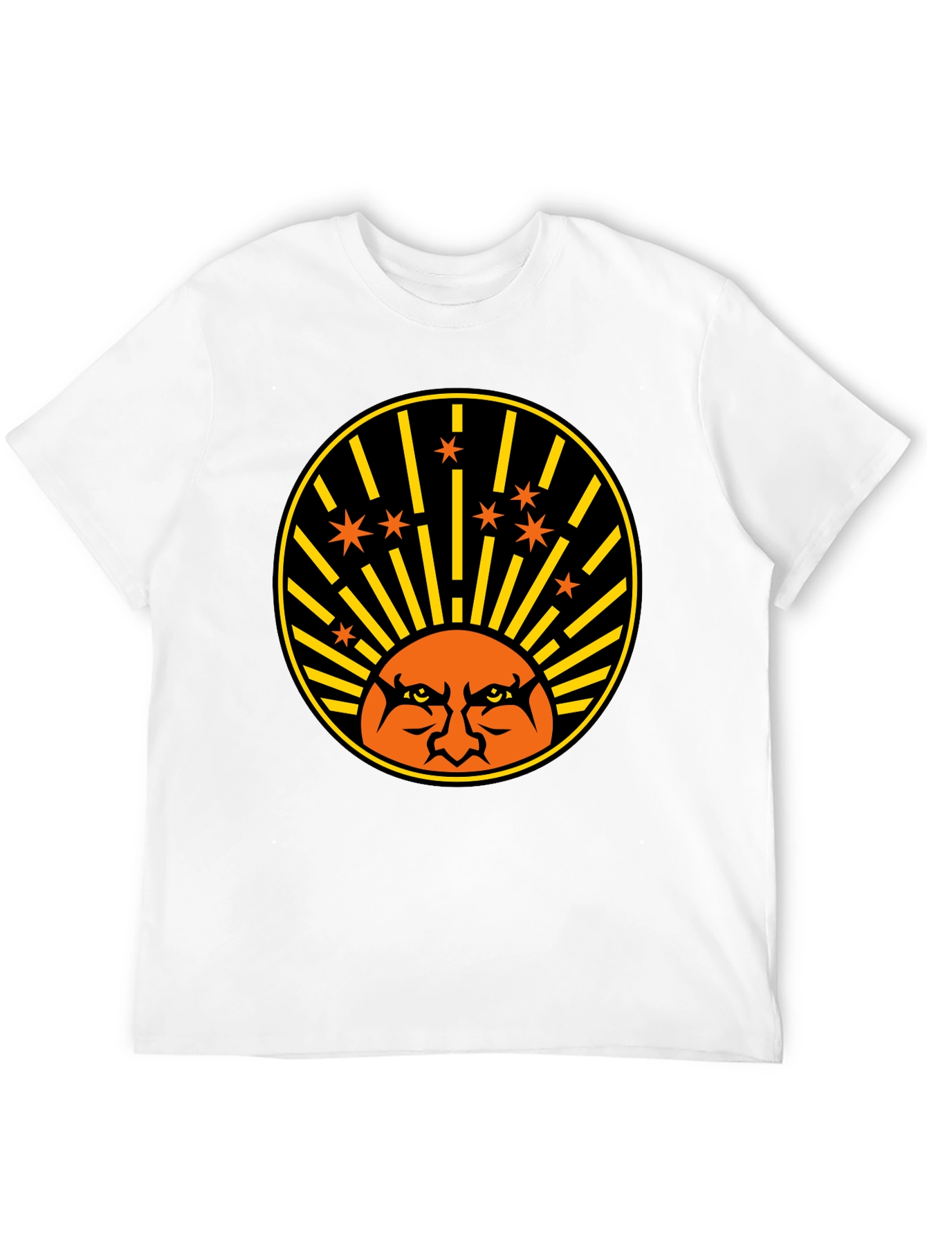 Angry Sun Graphic Tee - Black Cotton T-Shirt