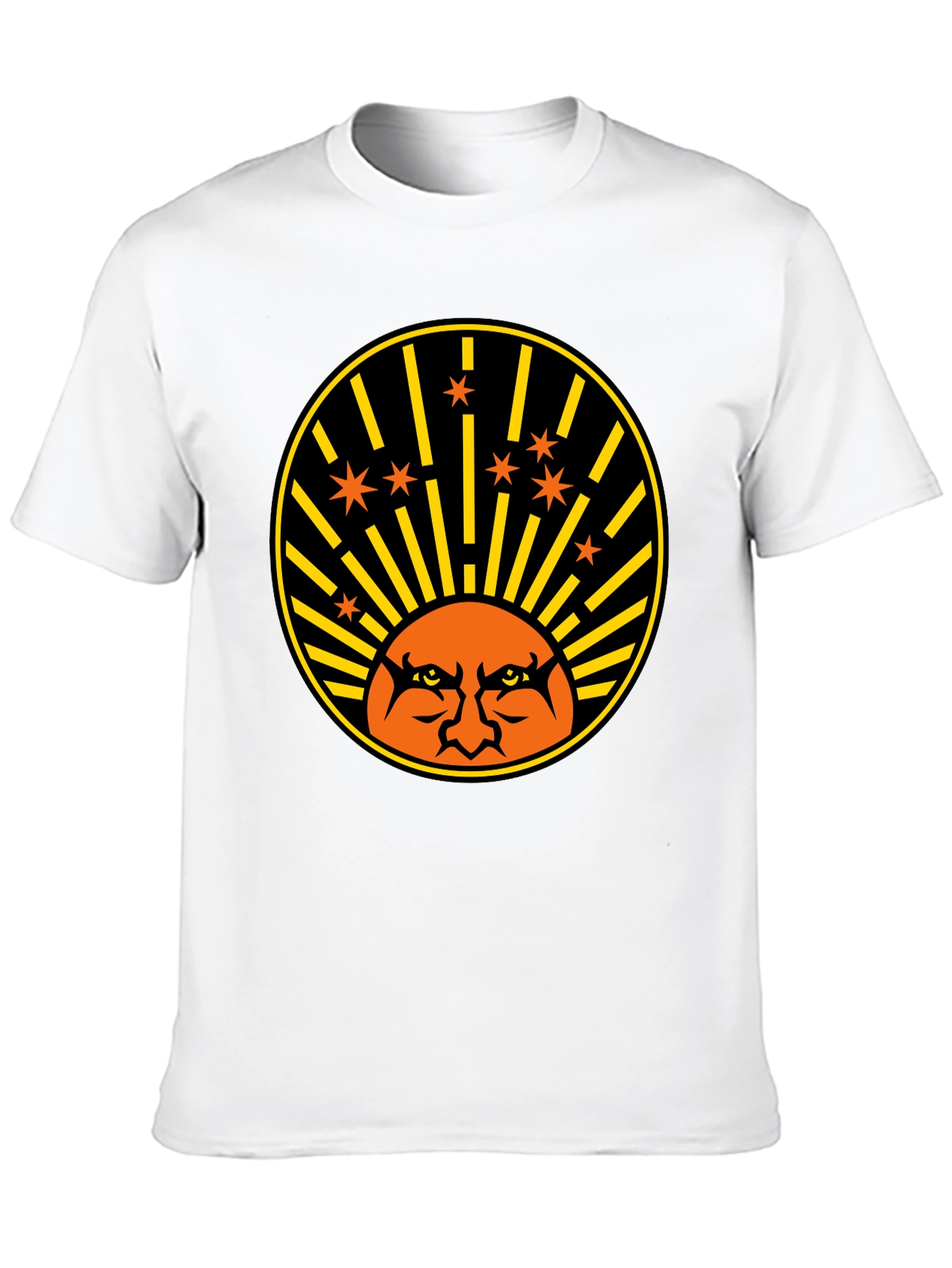 Angry Sun Graphic Tee - Black Cotton T-Shirt