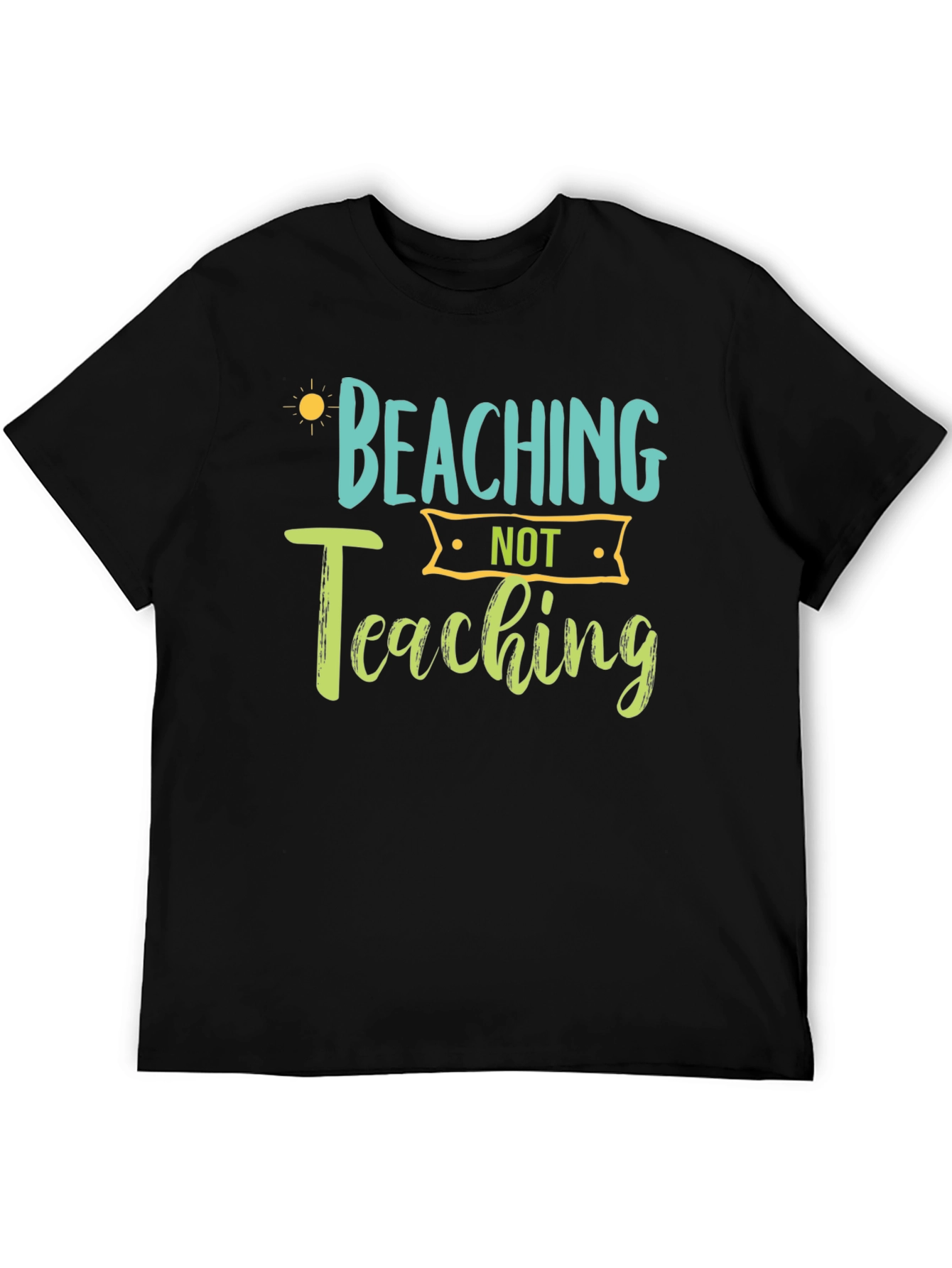 Beaching Not Teaching Graphic Tee - Black