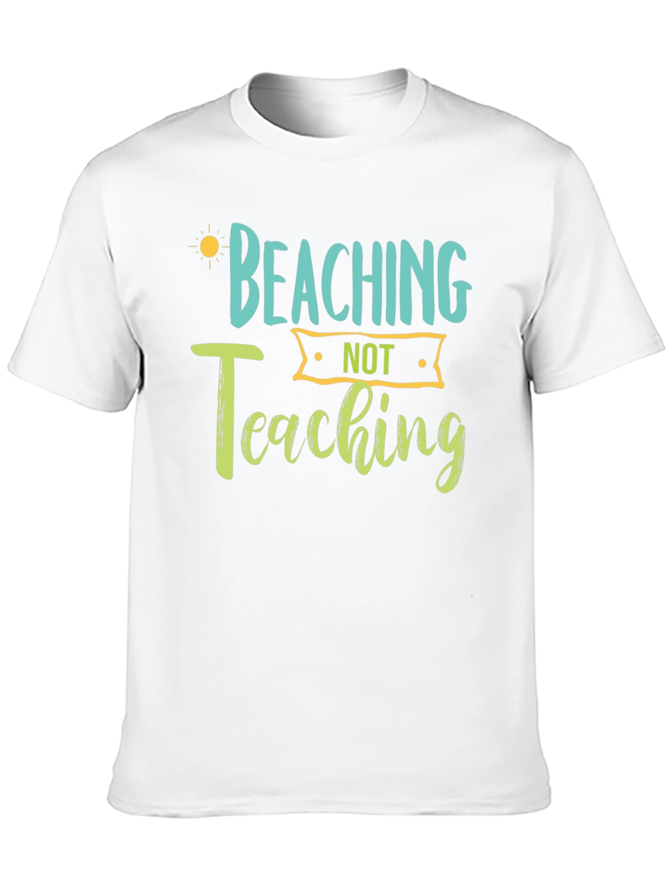 Beaching Not Teaching Graphic Tee - Black