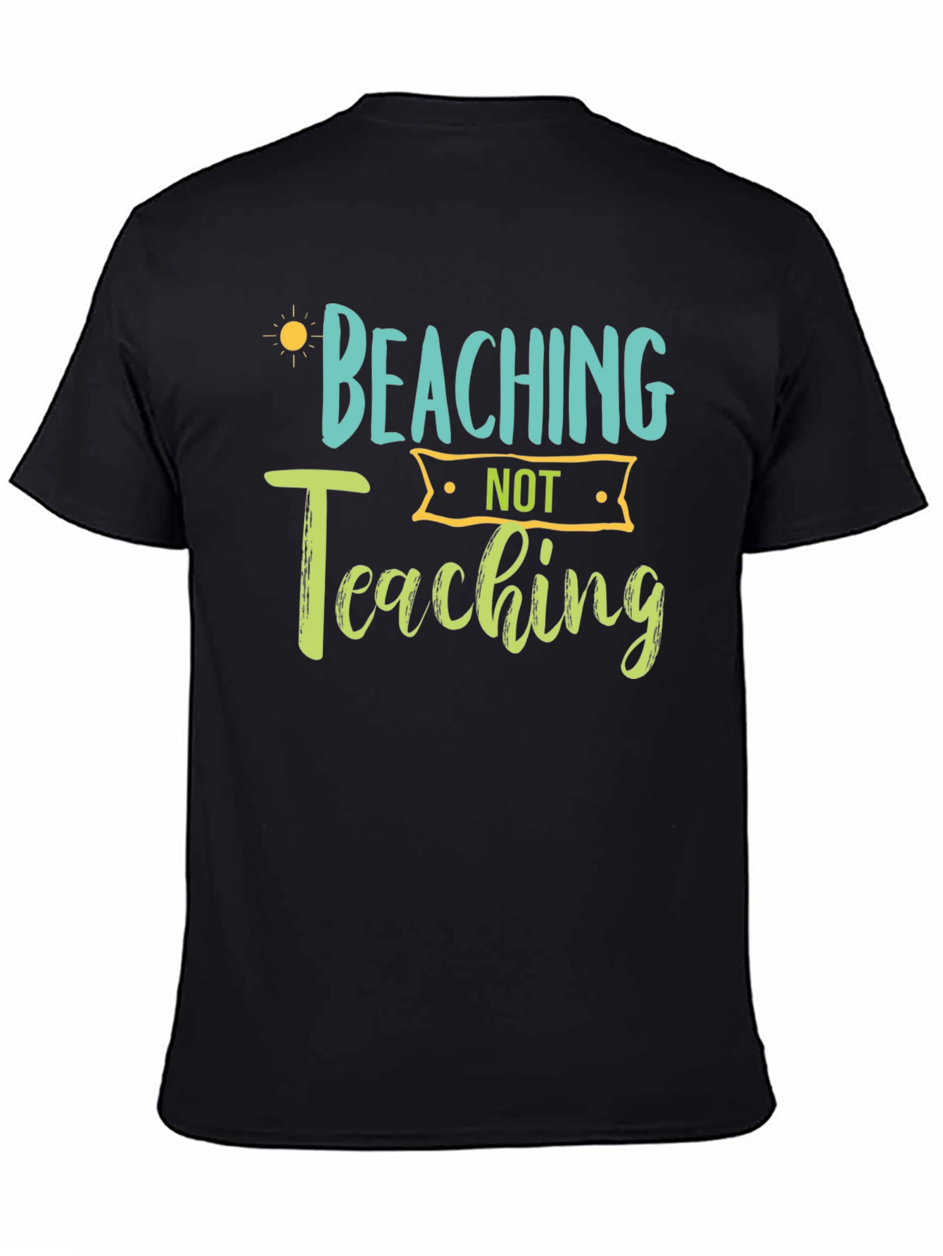 Beaching Not Teaching Graphic Tee - Black