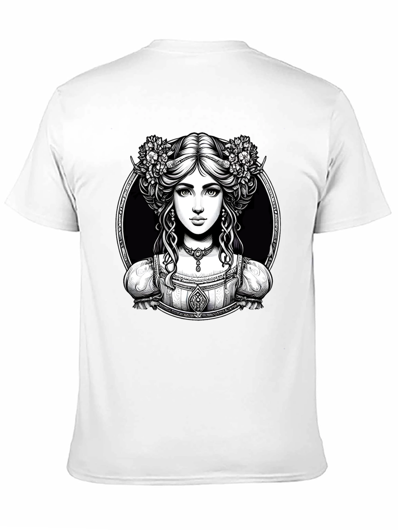 Elegant Woman Portrait Graphic Tee - Classic Style