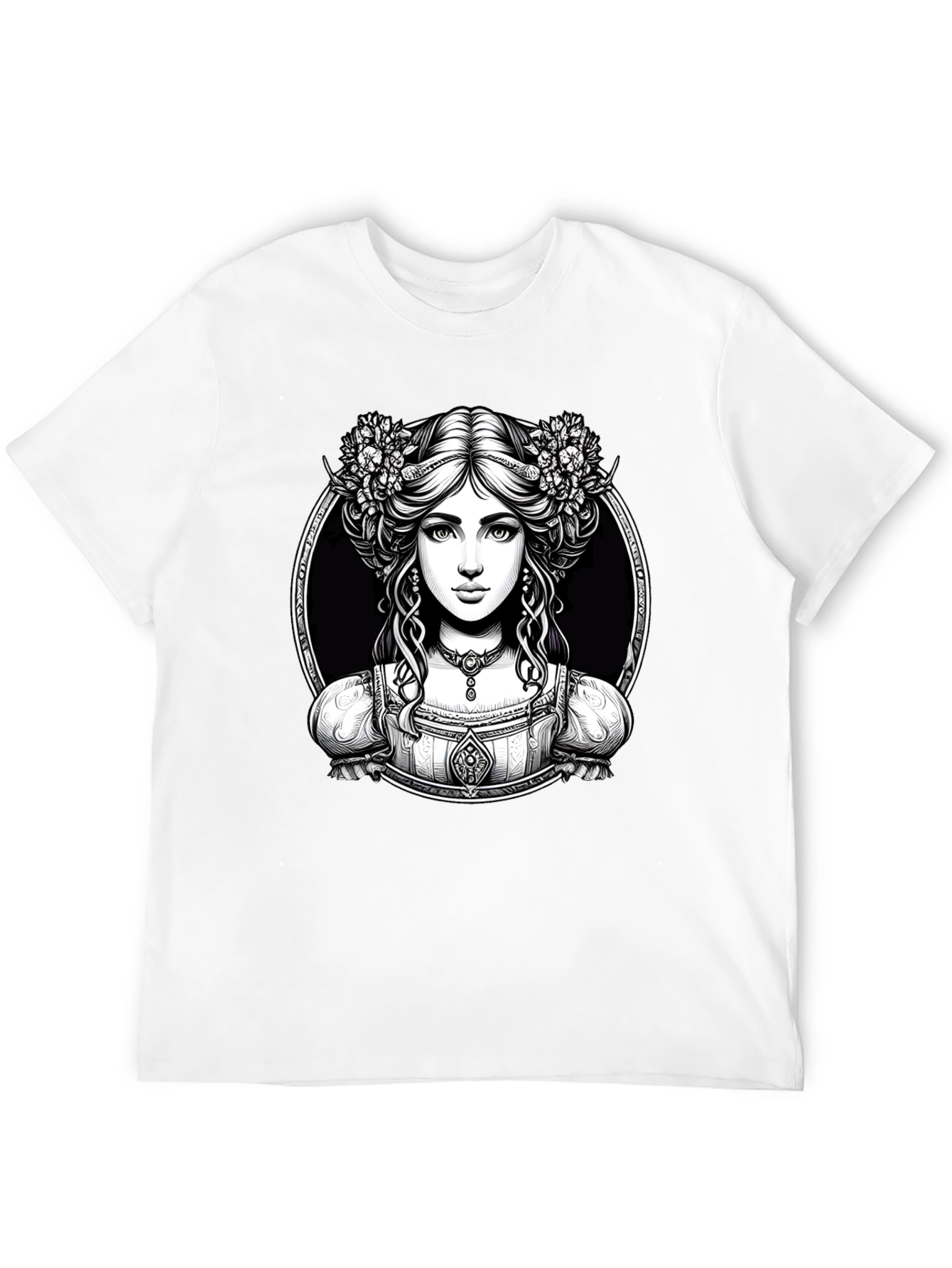 Elegant Woman Portrait Graphic Tee - Classic Style