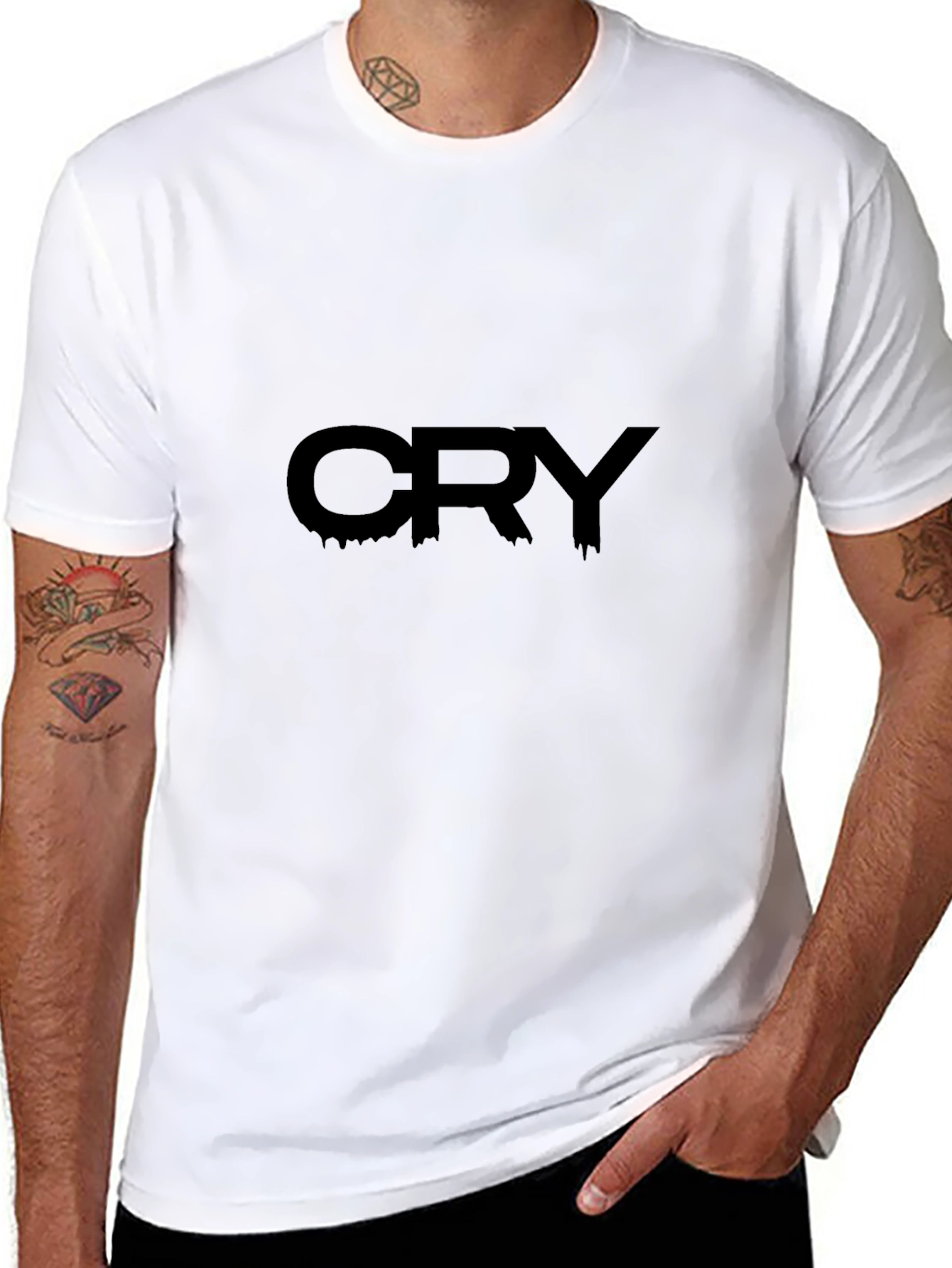 CRY Black Graphic Tee - Edgy Streetwear T-Shirt