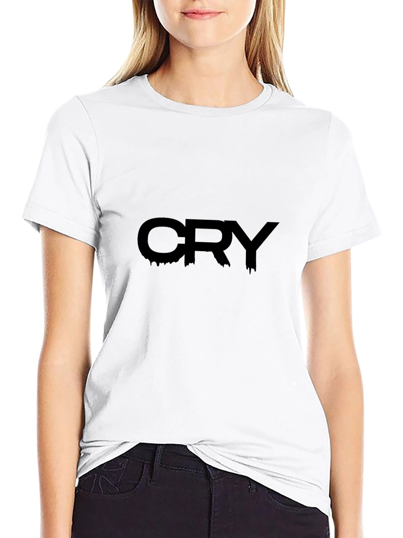 CRY Black Graphic Tee - Edgy Streetwear T-Shirt