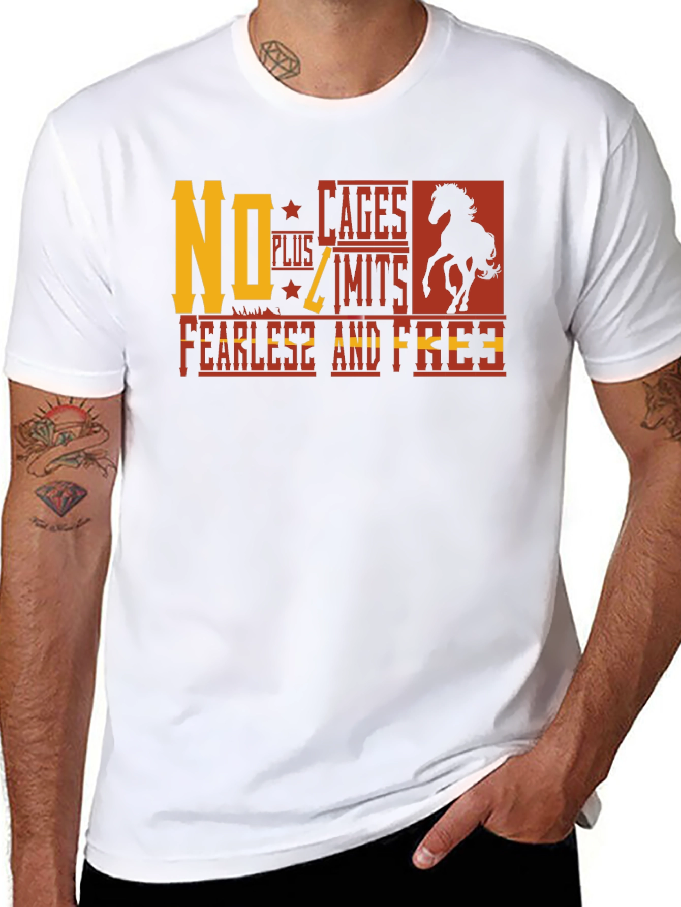 No Cages Plus Limits Fearless And Free Graphic Tee