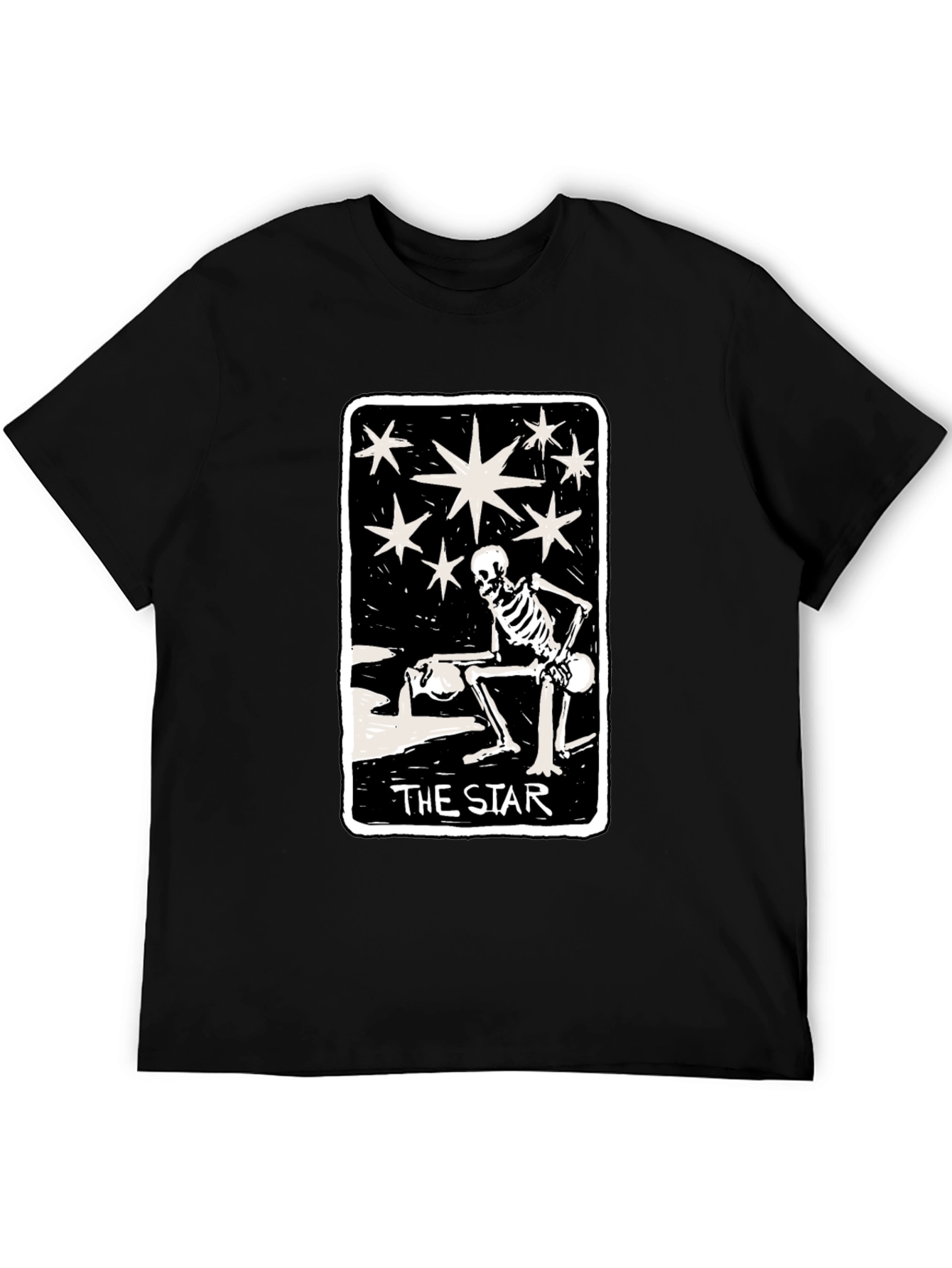 The Star Tarot Card T-Shirt - Unisex Black Tee