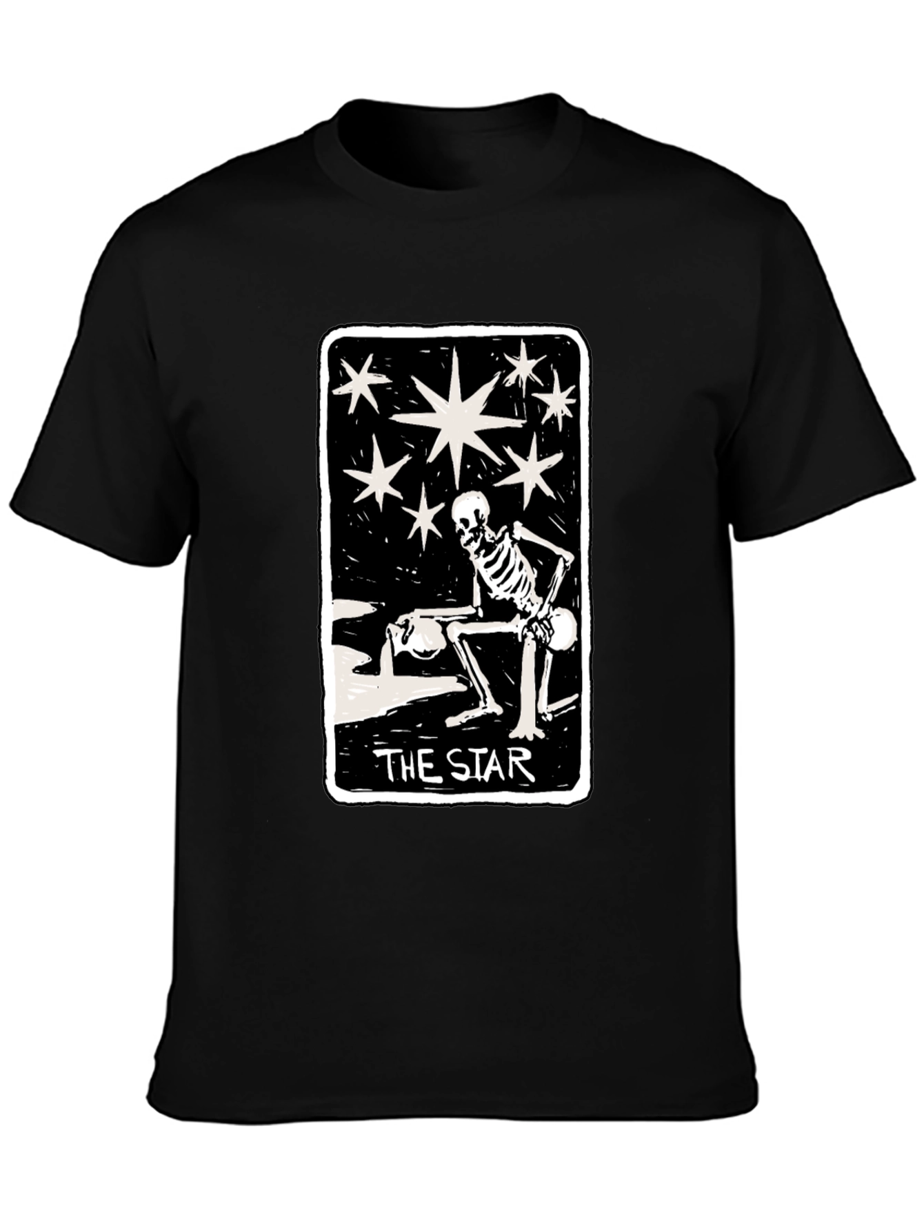 The Star Tarot Card T-Shirt - Unisex Black Tee