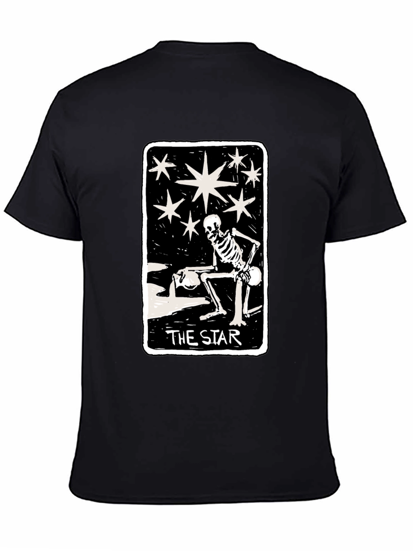 The Star Tarot Card T-Shirt - Unisex Black Tee
