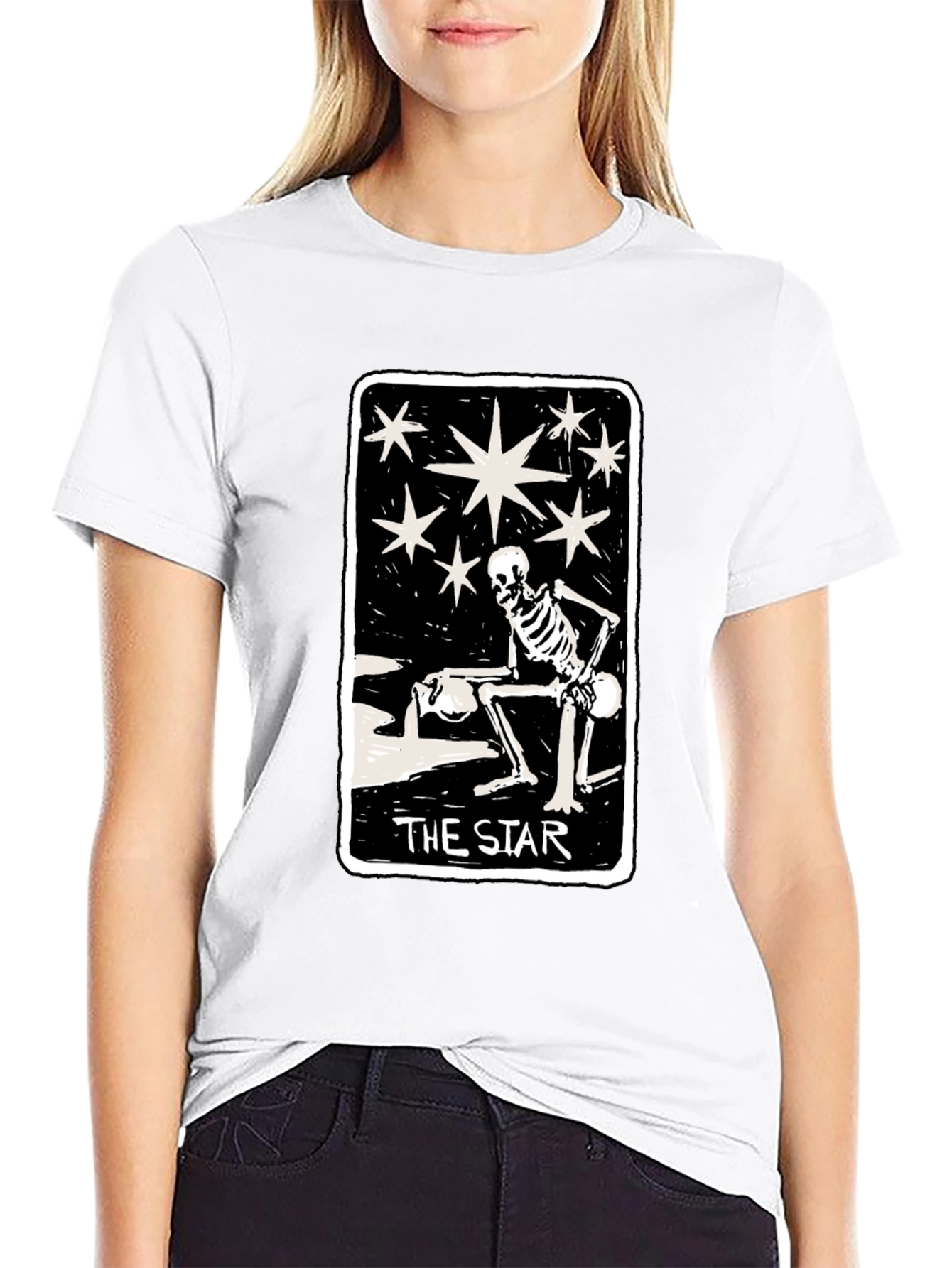 The Star Tarot Card T-Shirt - Unisex Black Tee