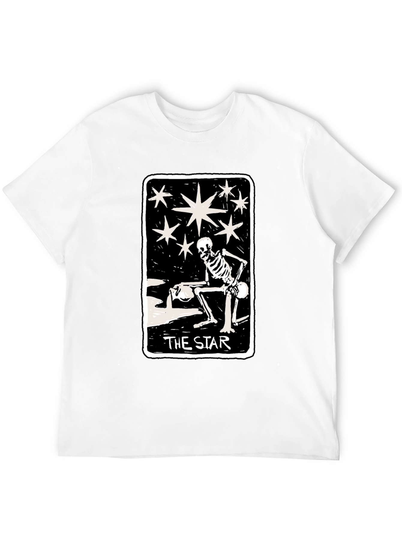 The Star Tarot Card T-Shirt - Unisex Black Tee
