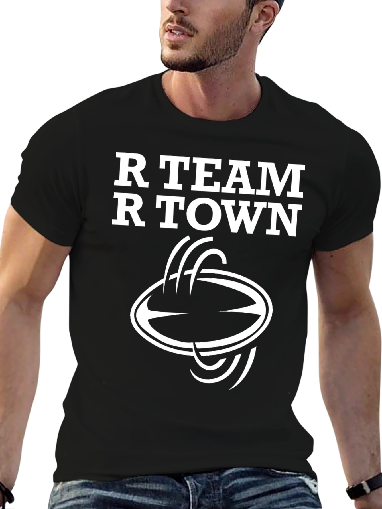 R Team R Town Black Graphic Tee