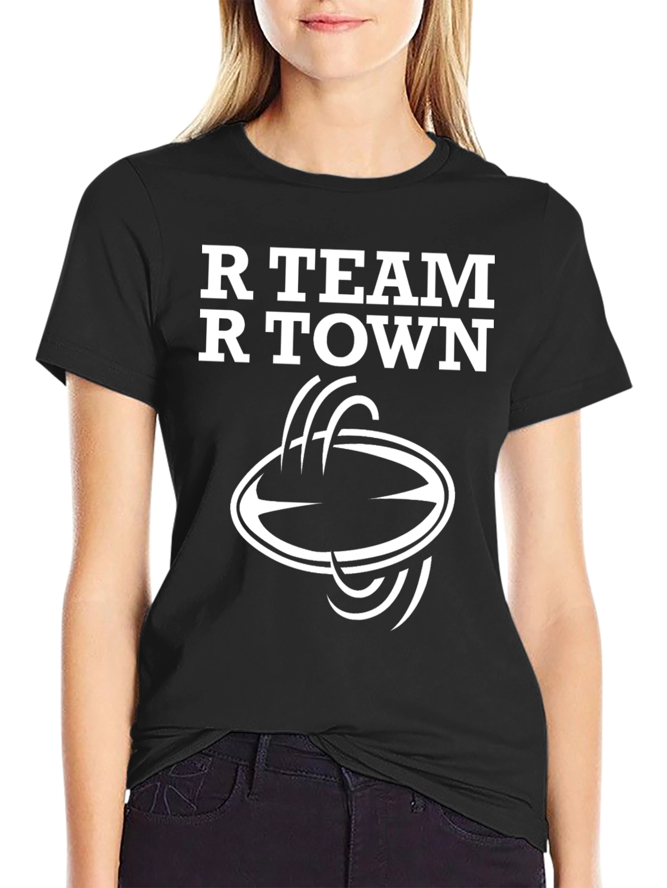 R Team R Town Black Graphic Tee