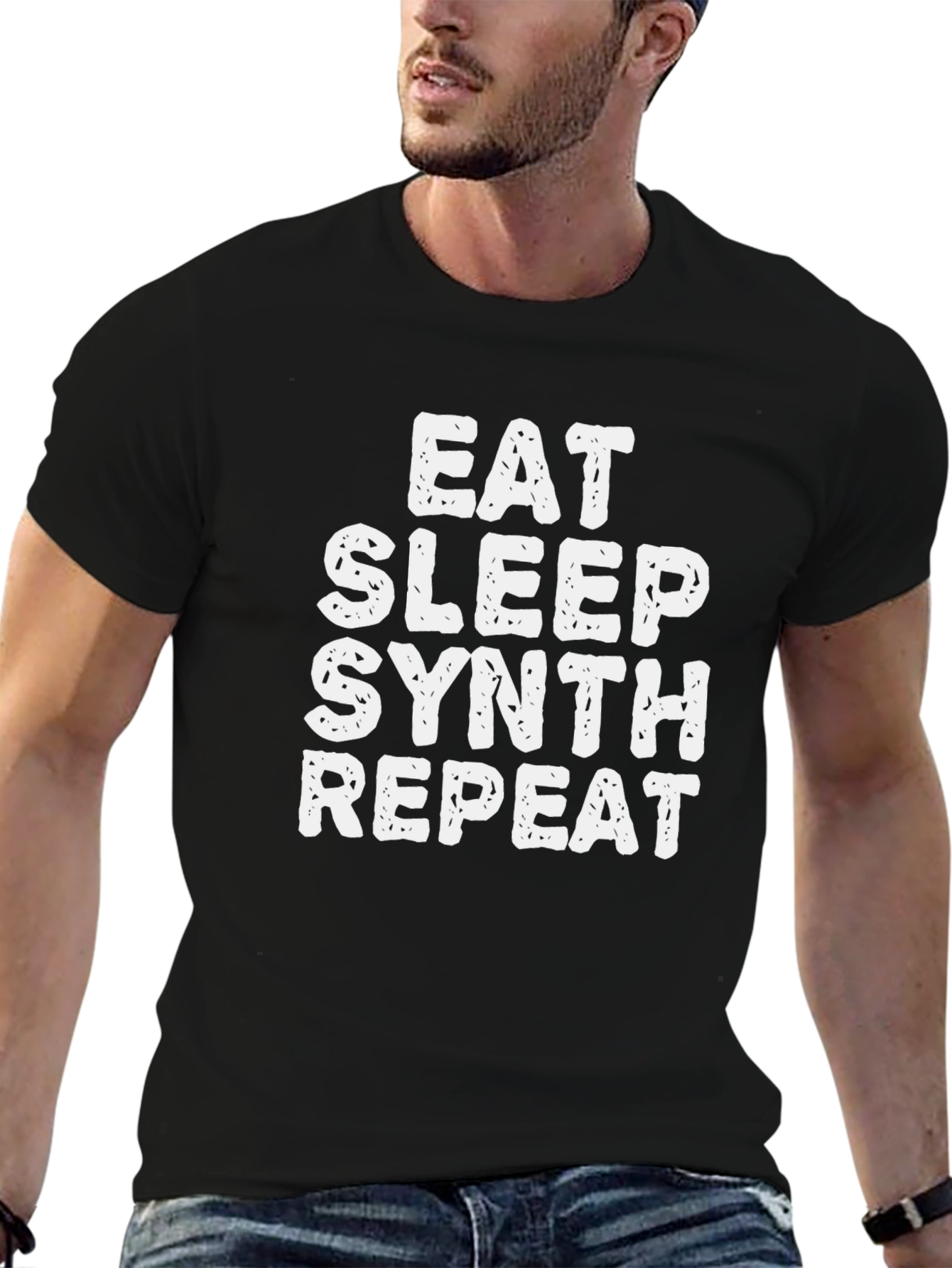 Eat Sleep Synth Repeat Black T-Shirt