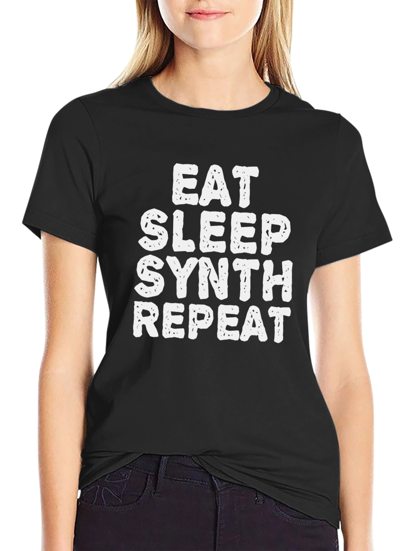 Eat Sleep Synth Repeat Black T-Shirt