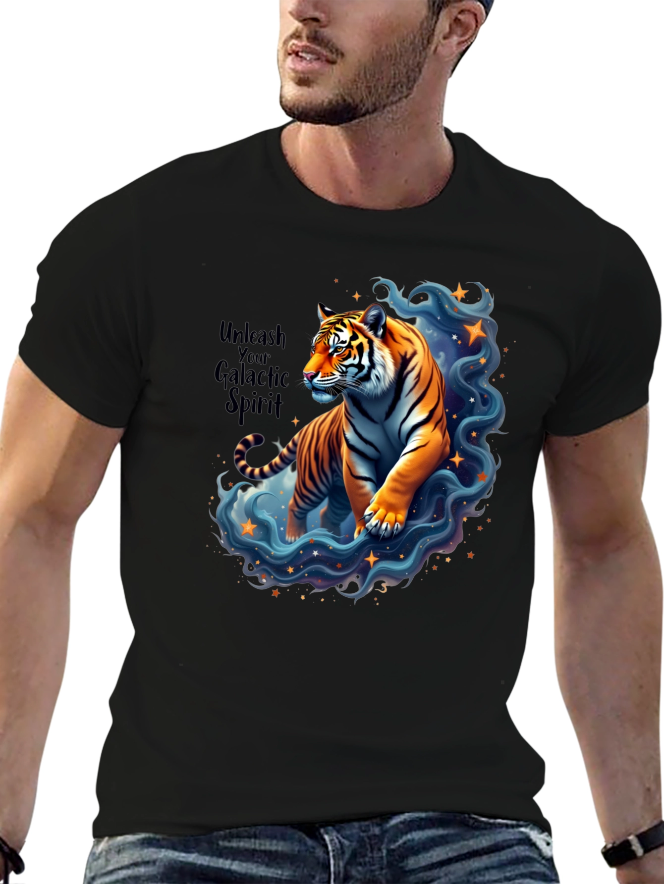 Unleash Your Galactic Spirit Tiger T-Shirt