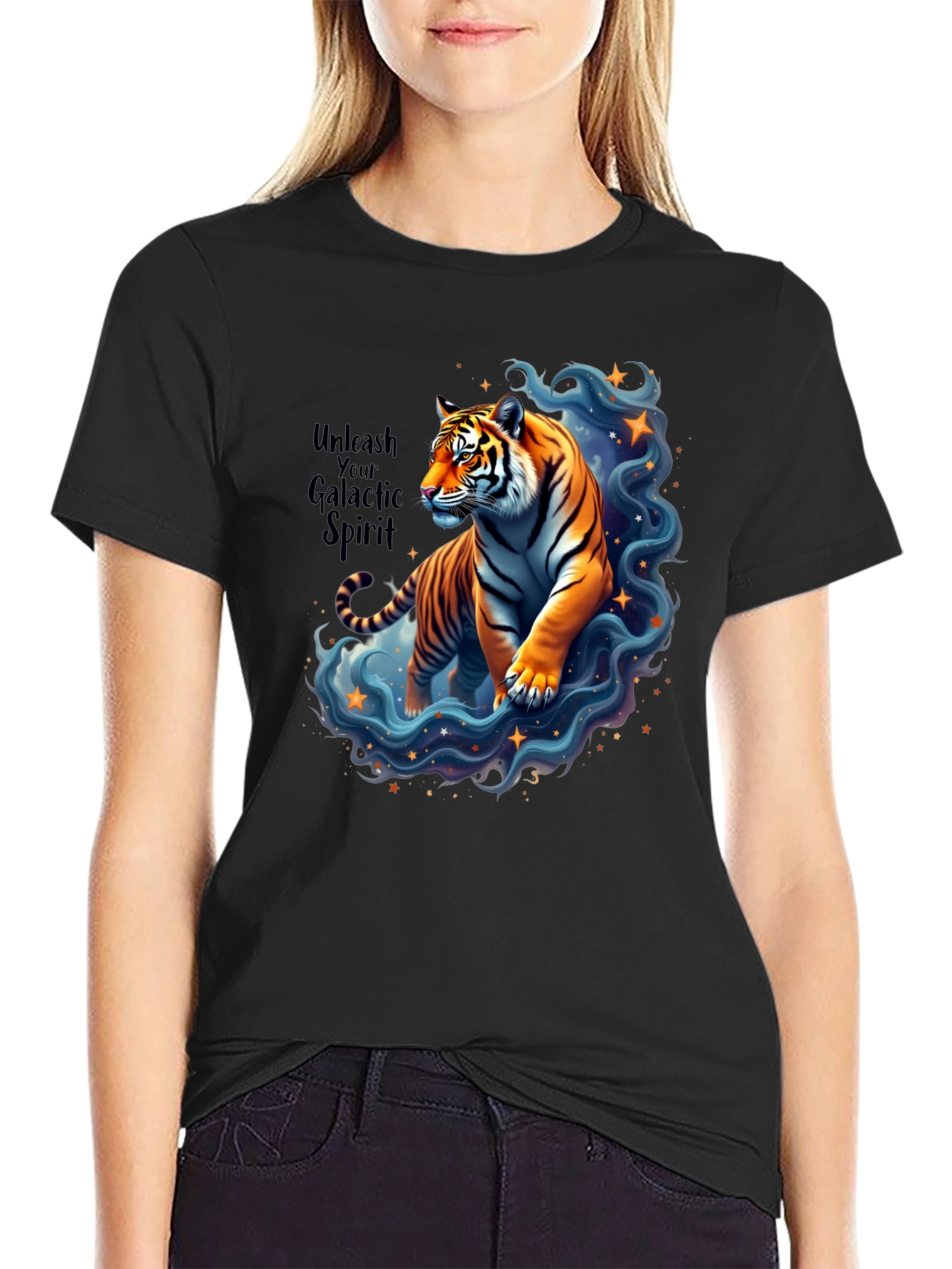 Unleash Your Galactic Spirit Tiger T-Shirt
